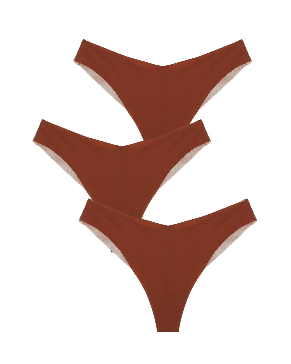 Journelle Victoire Jolie Thong 3 Pack in brown
