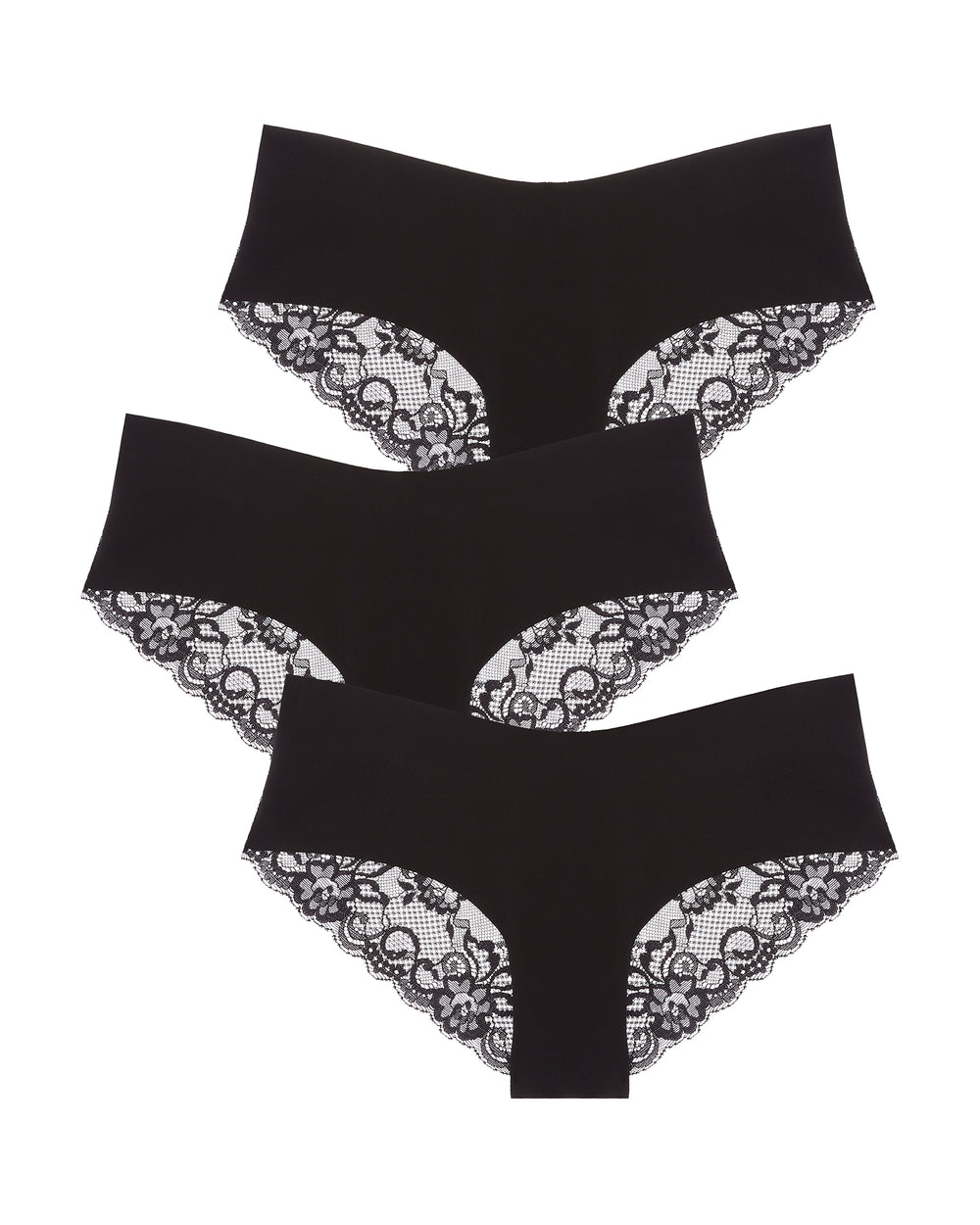 Journelle Estelle Cotton Hipster 3 Pack in black
