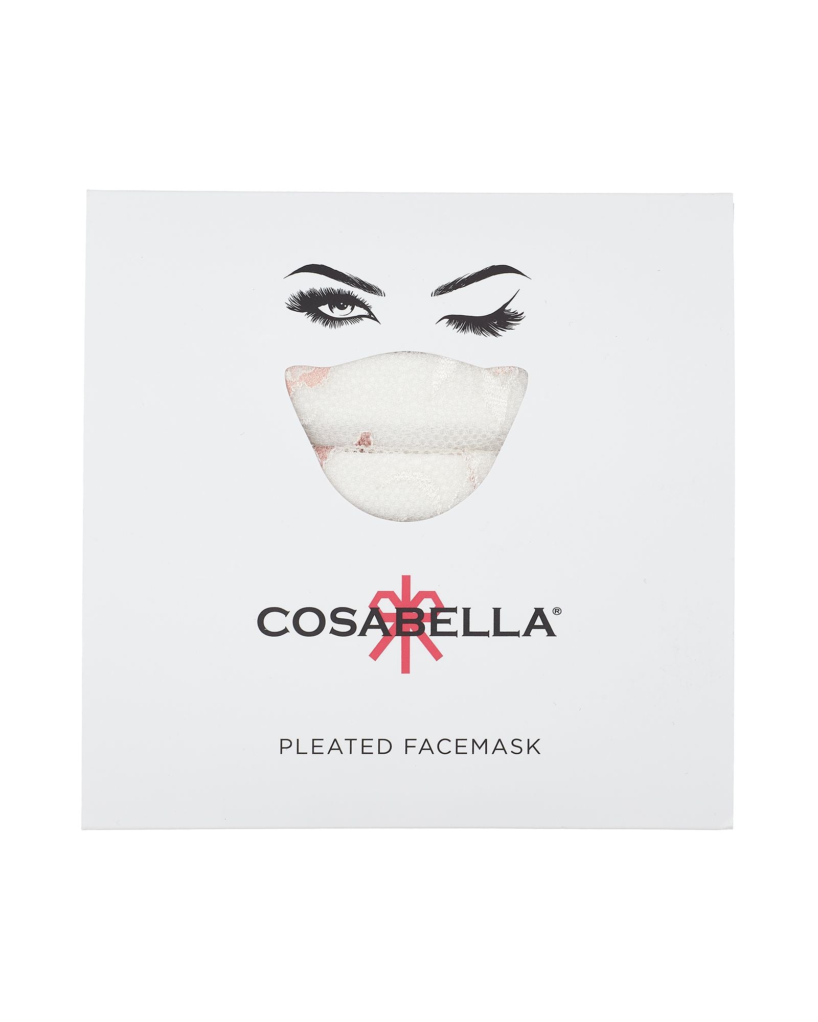 Cosabella Savona Pleated Face Mask in white