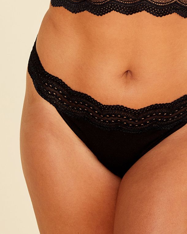 Cosabella Ceylon Modal Low Rise Thong in black