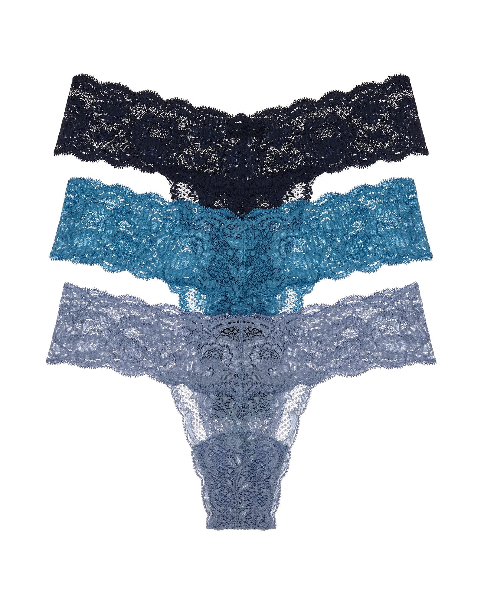 Cosabella Never Say Never Cutie 3 Pack in blue