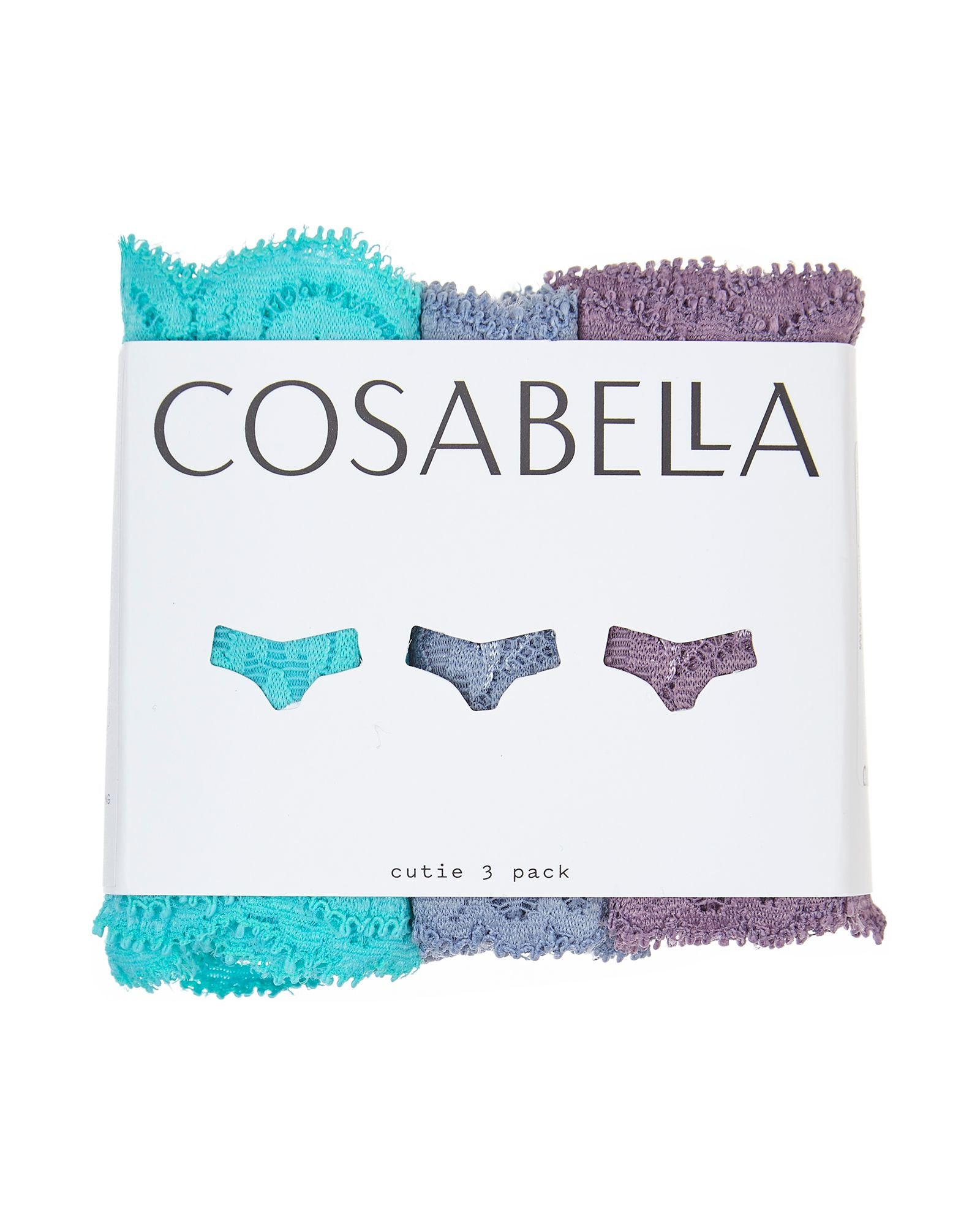 Cosabella Never Say Never Cutie 3 Pack in blue