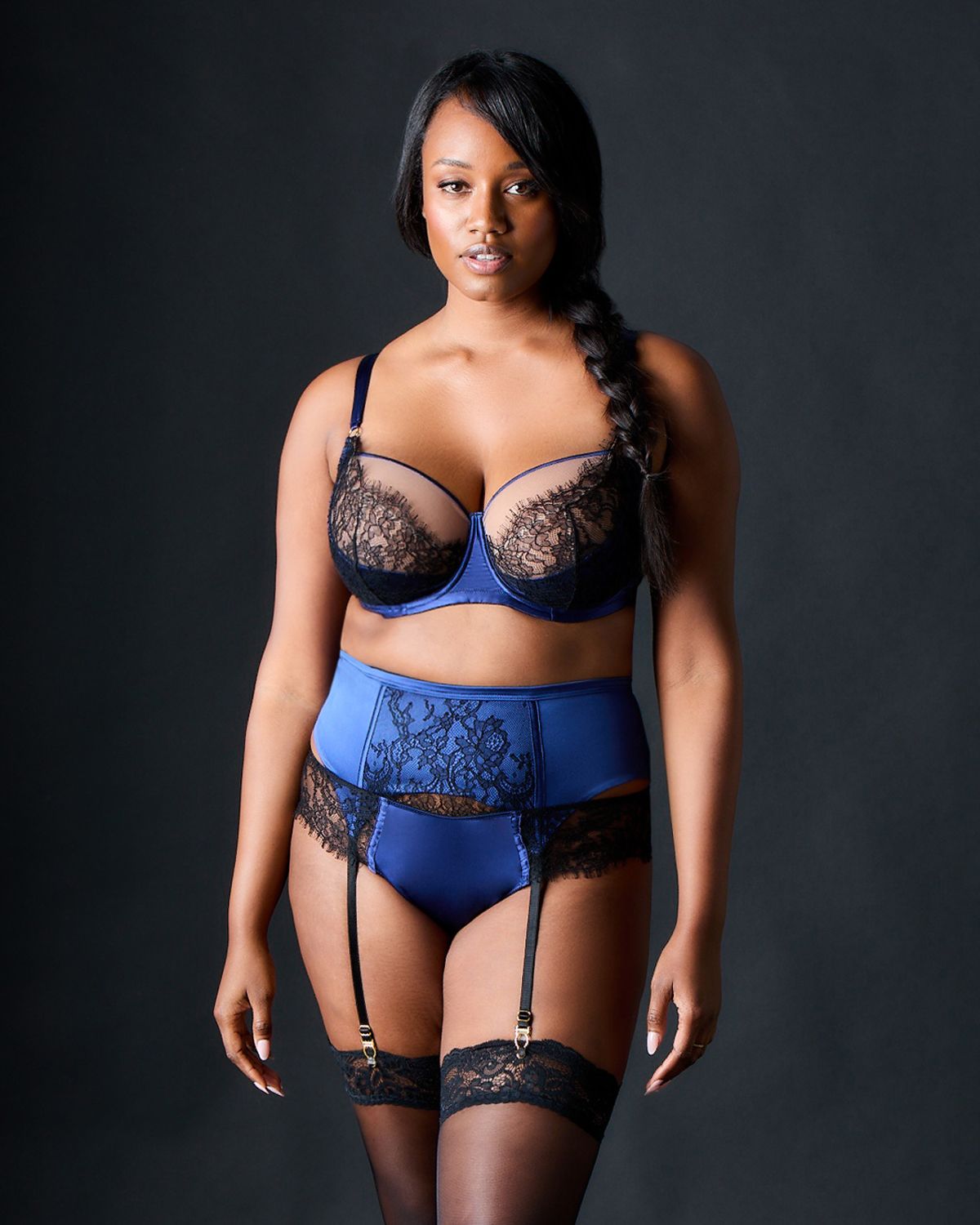 TeAmore Dusk Leavers Lace Bra in blue