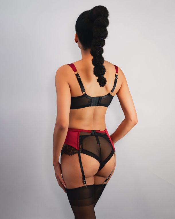 TeAmore Dusk Leavers Lace Bra in red