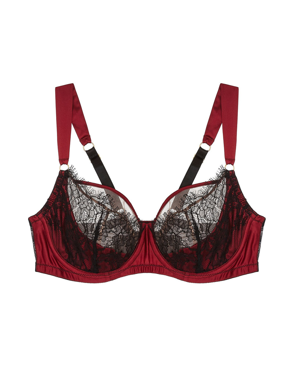 TeAmore Dusk Leavers Lace Bra in red