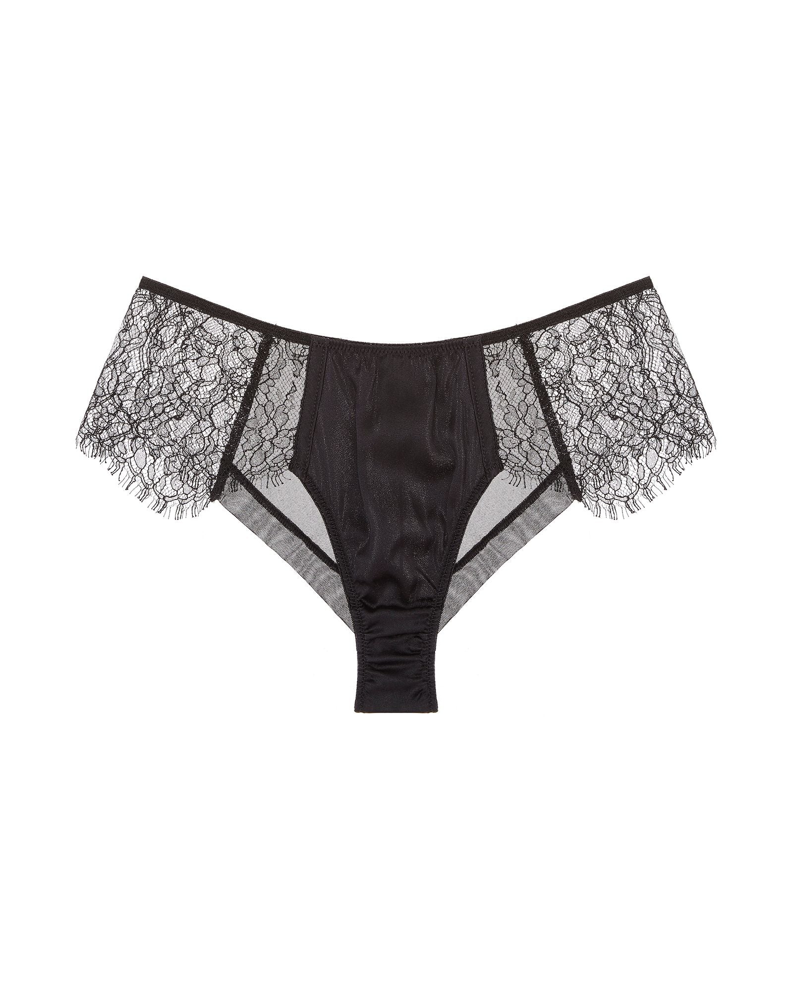 TeAmore Dusk Leavers Lace Brazilian Brief in black