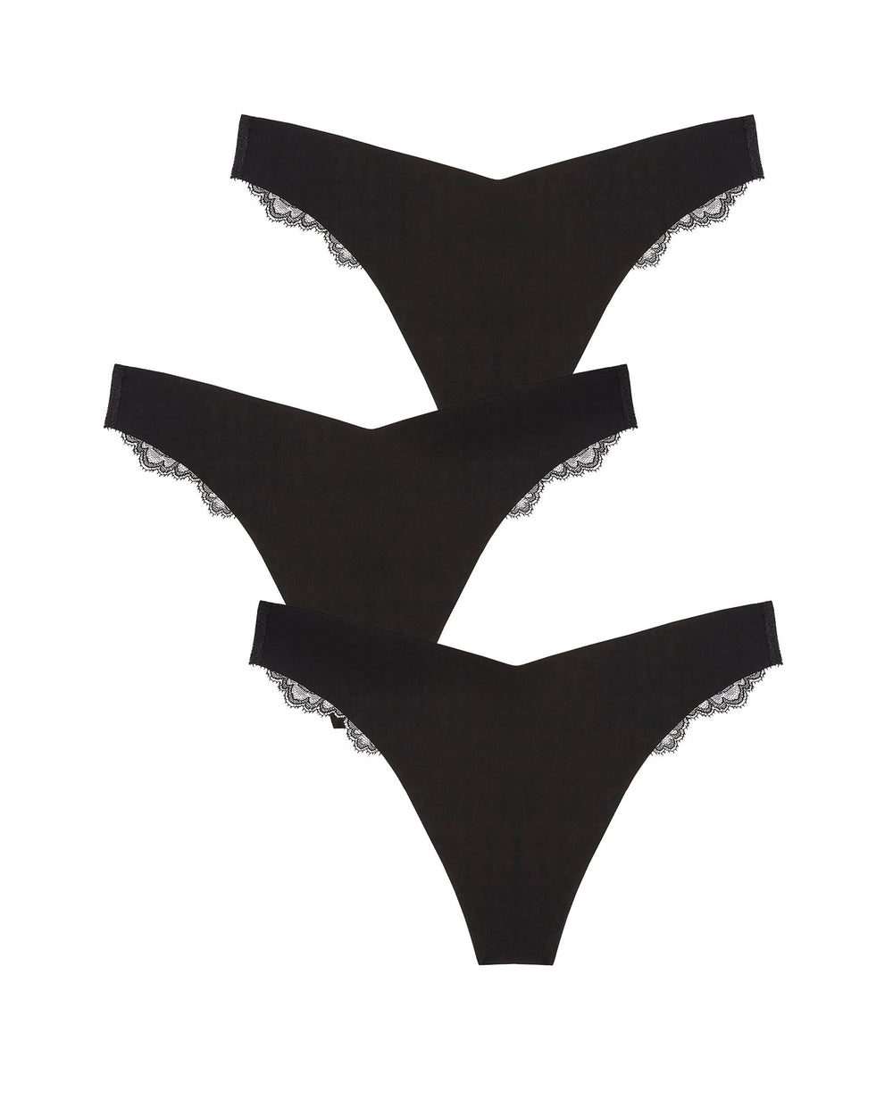 Journelle Anais Jolie Thong 3 Pack in black
