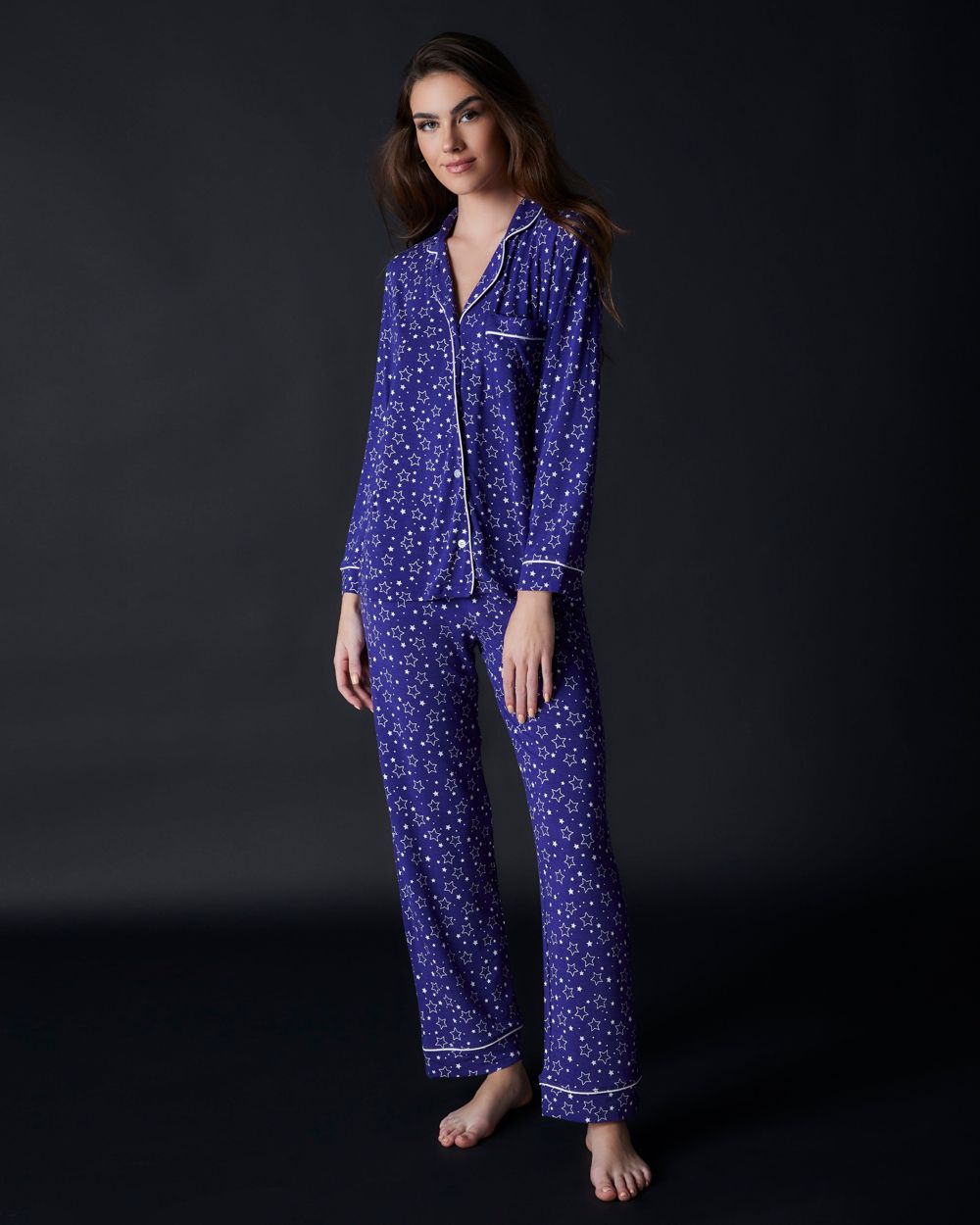 Stripe + Stare Starry Night Pyjama Set in blue