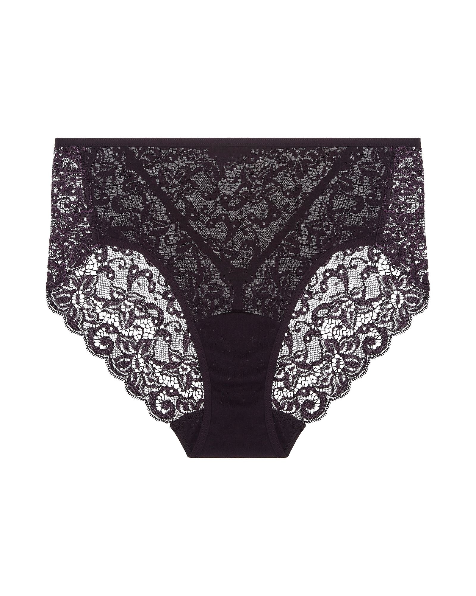 Hanro Luxury Moments Lace Back Brief in purple