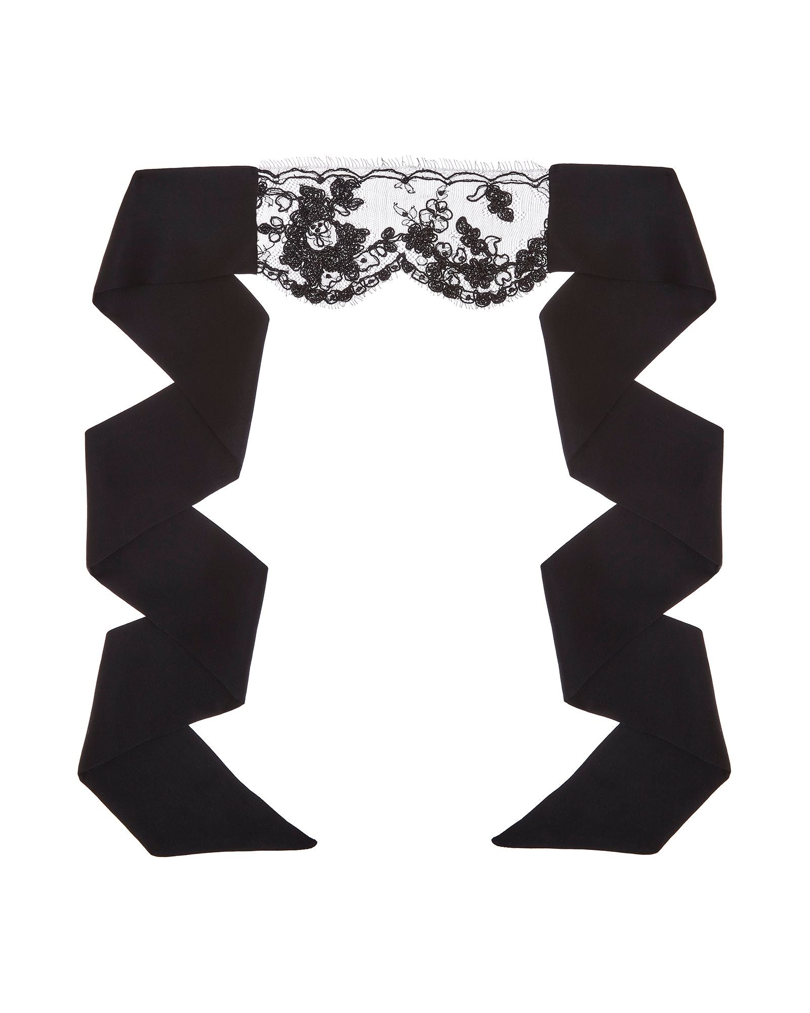 Kiki de Montparnasse Lace Beaded Blindfold in black