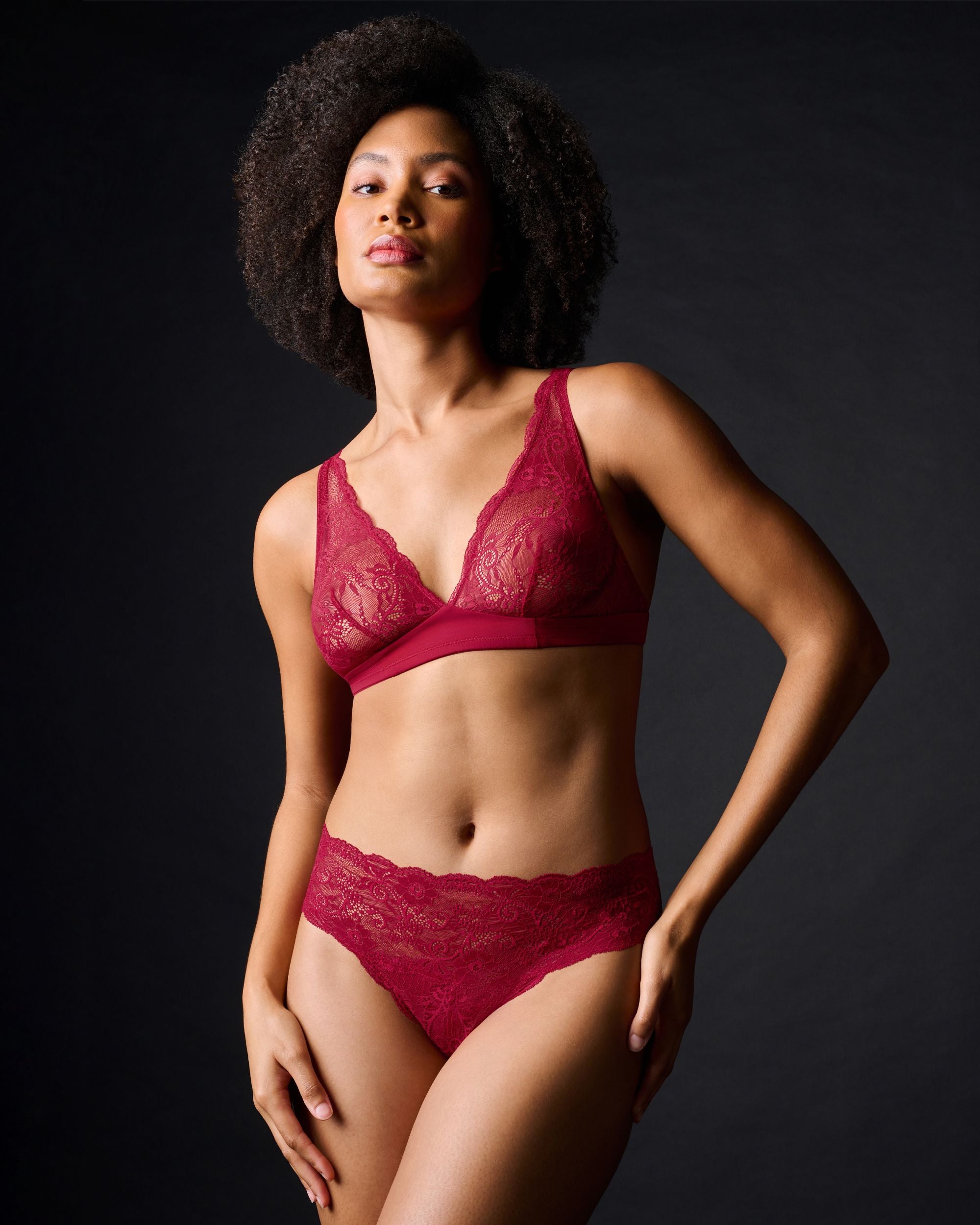 Journelle Sapna Plunge Bralette in red