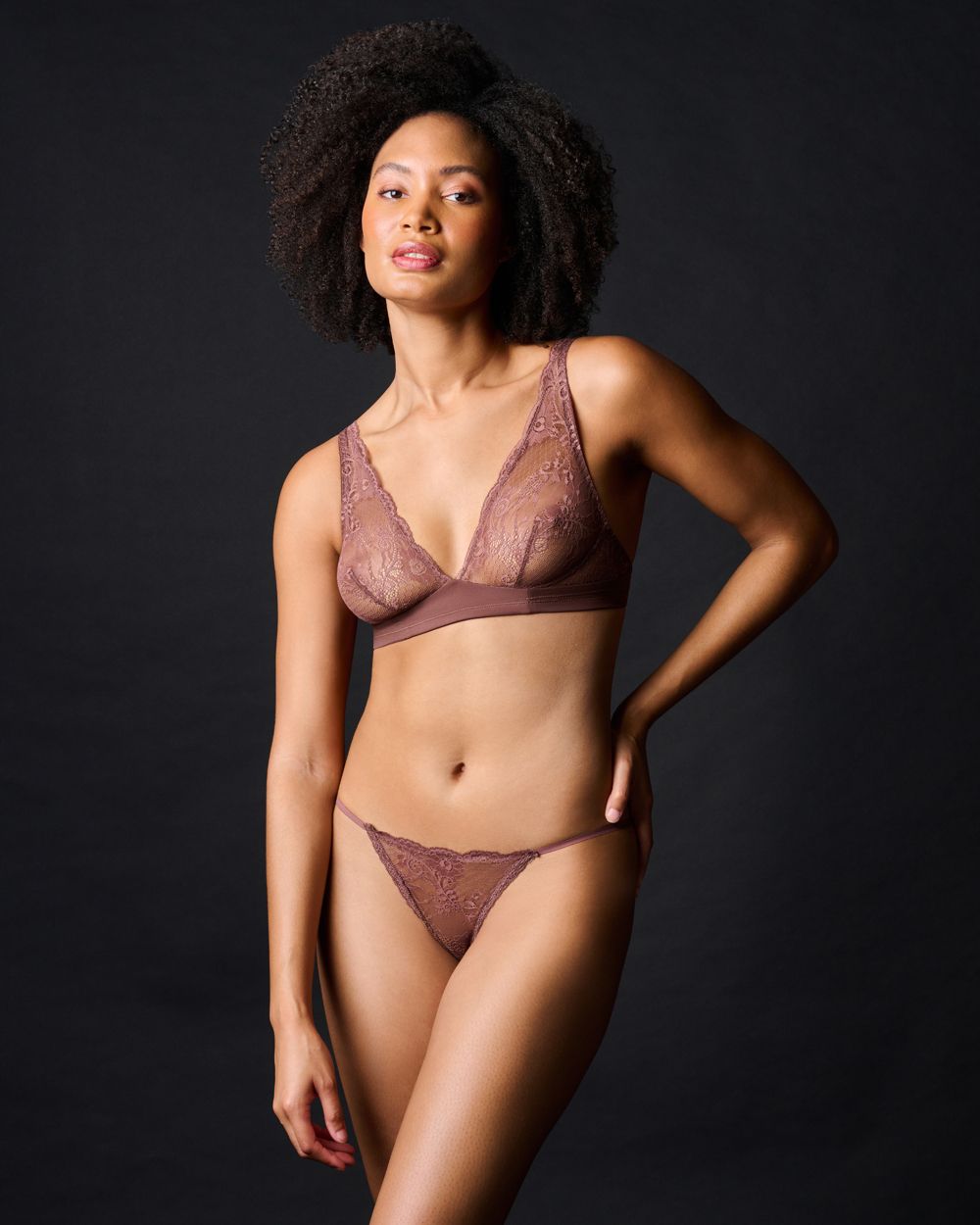 Journelle Sapna Plunge Bralette in brown