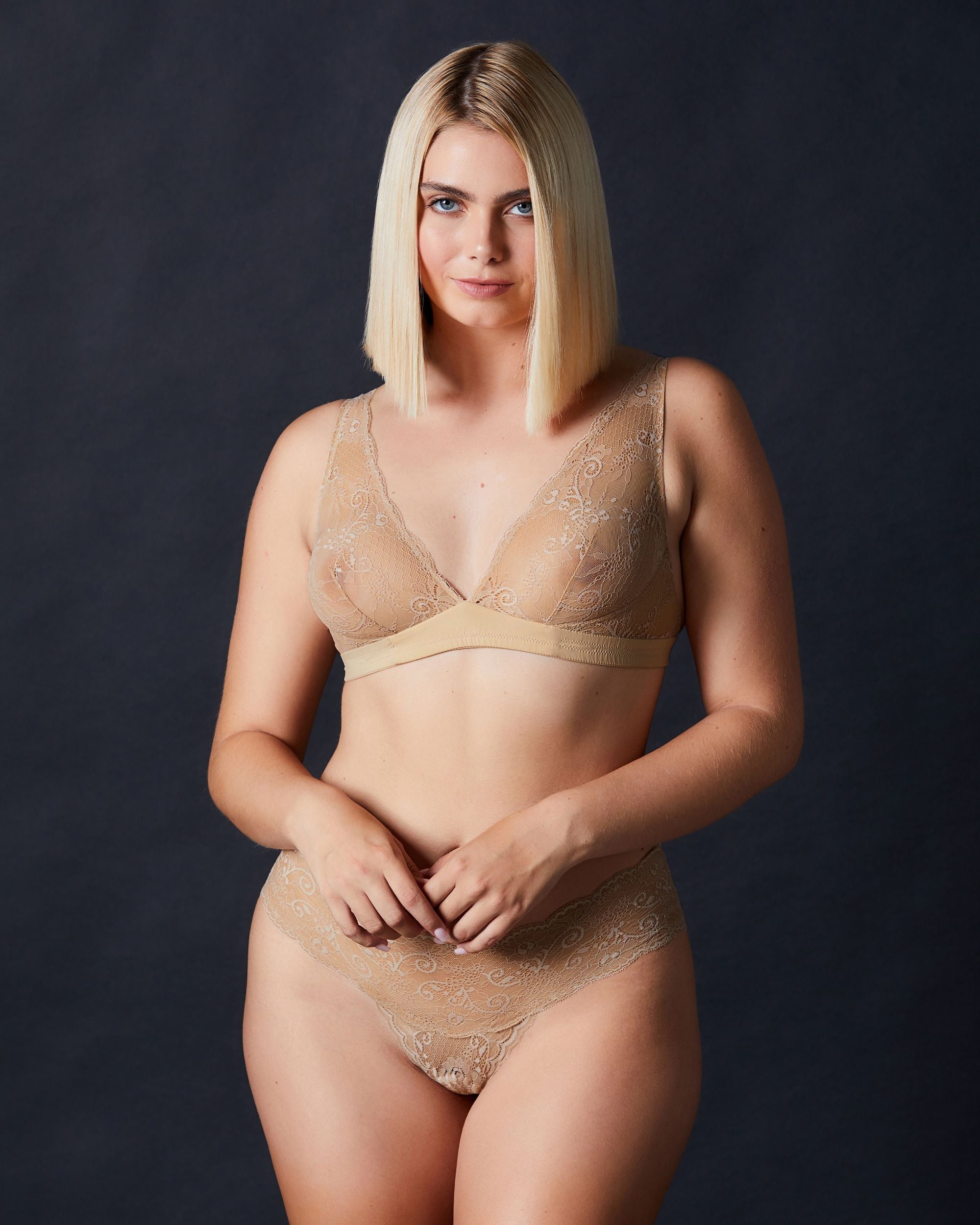 Journelle Sapna Plunge Bralette in beige