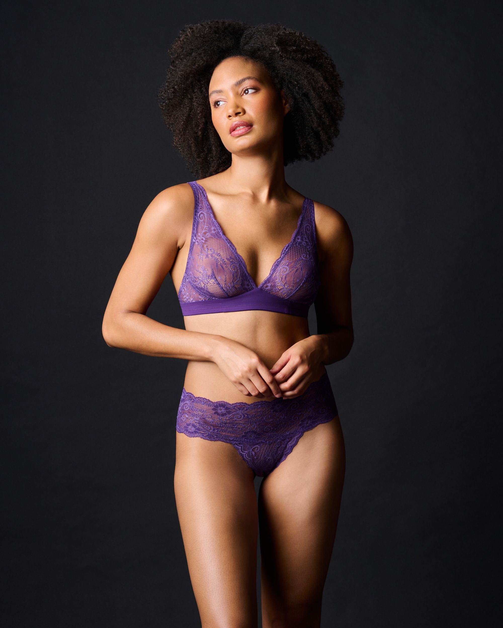 Journelle Sapna Plunge Bralette in purple