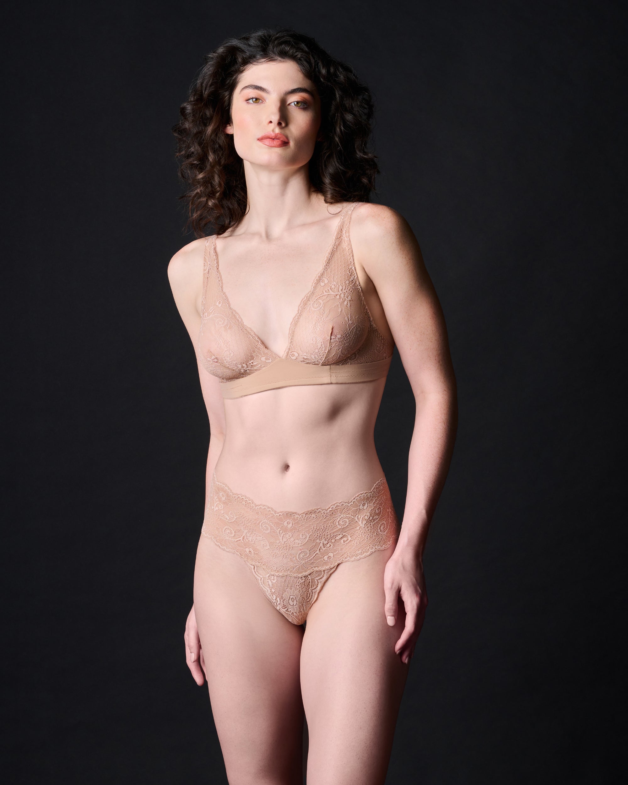 Journelle Sapna Plunge Bralette in beige