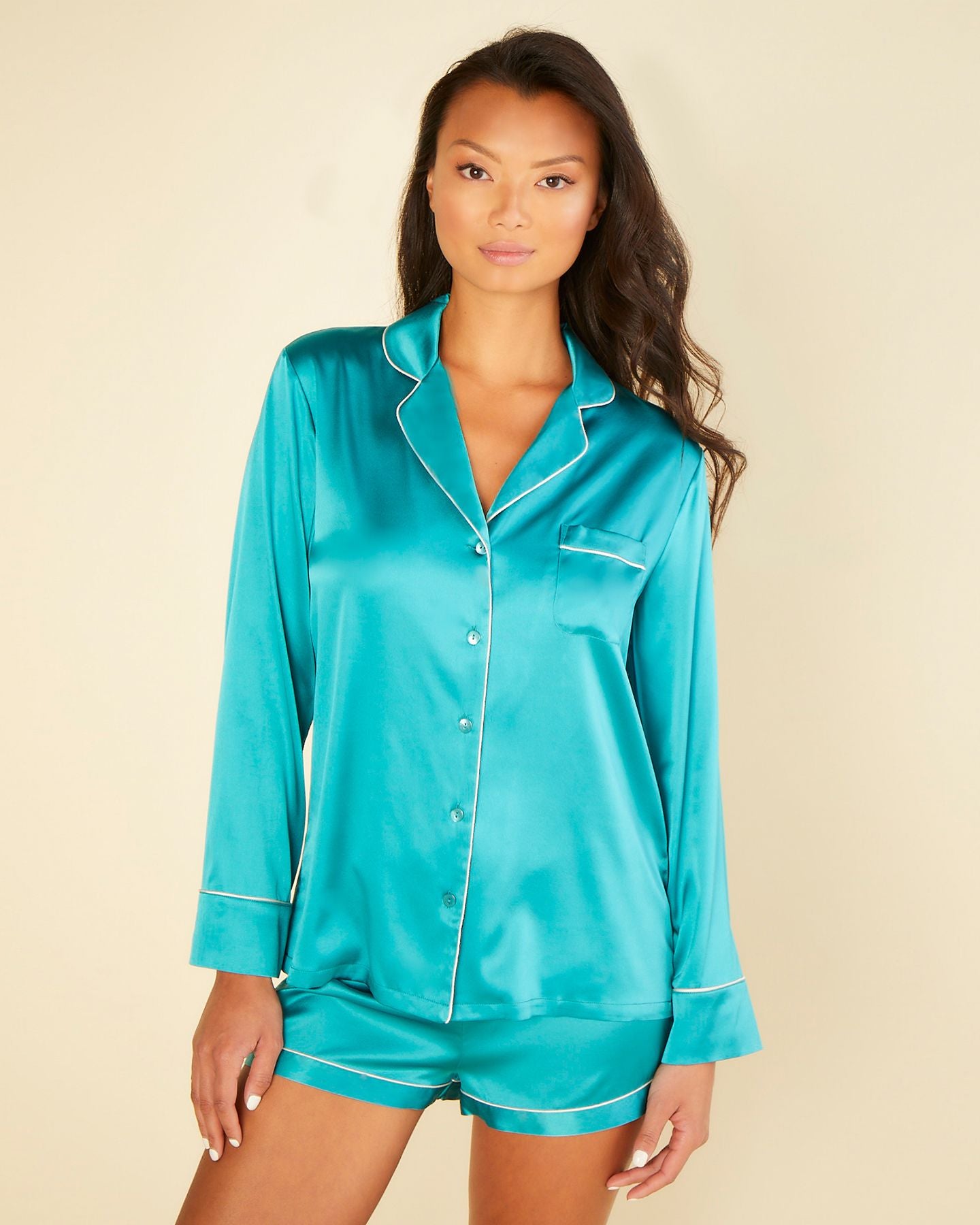 Cosabella Cosabella x Journelle Sophia Pajama Set in green