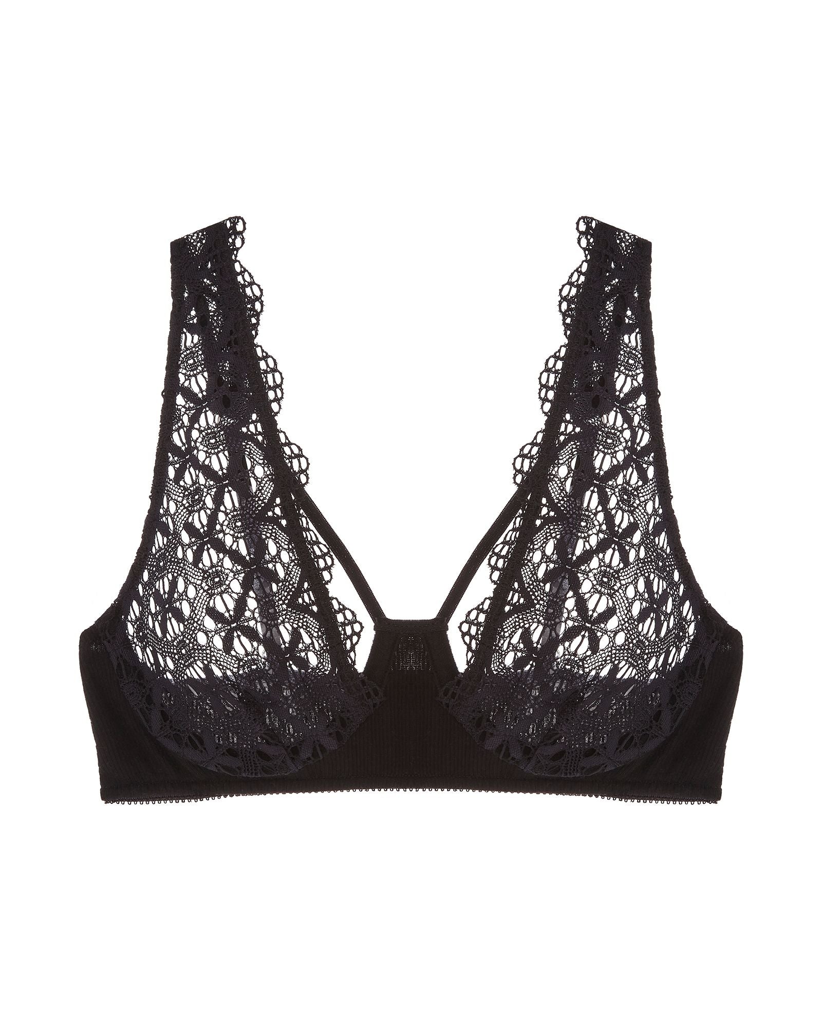 Only Hearts Recycled Lace Underwire Bra in black