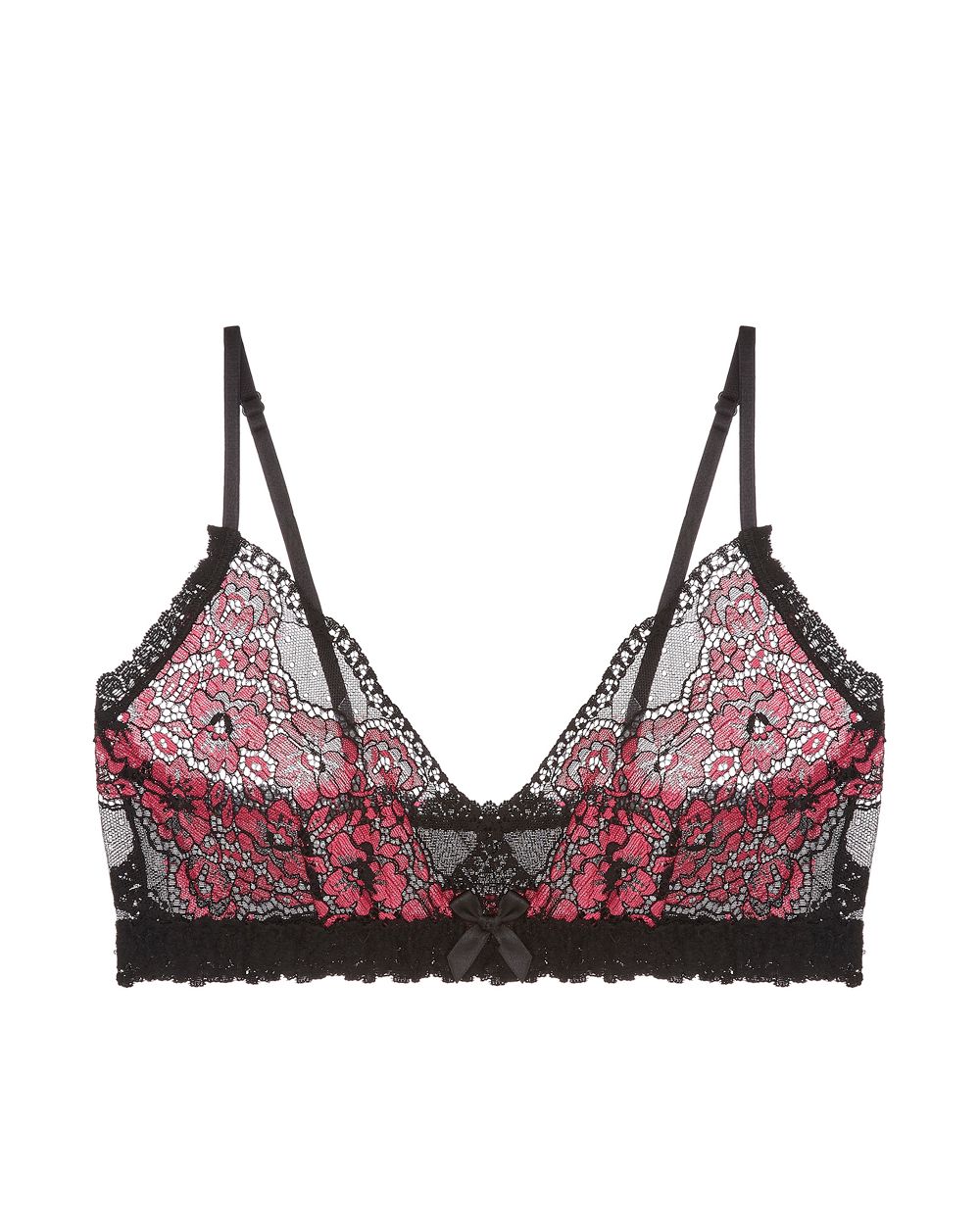 Hanky Panky Bright Rose Petal Bralette in black