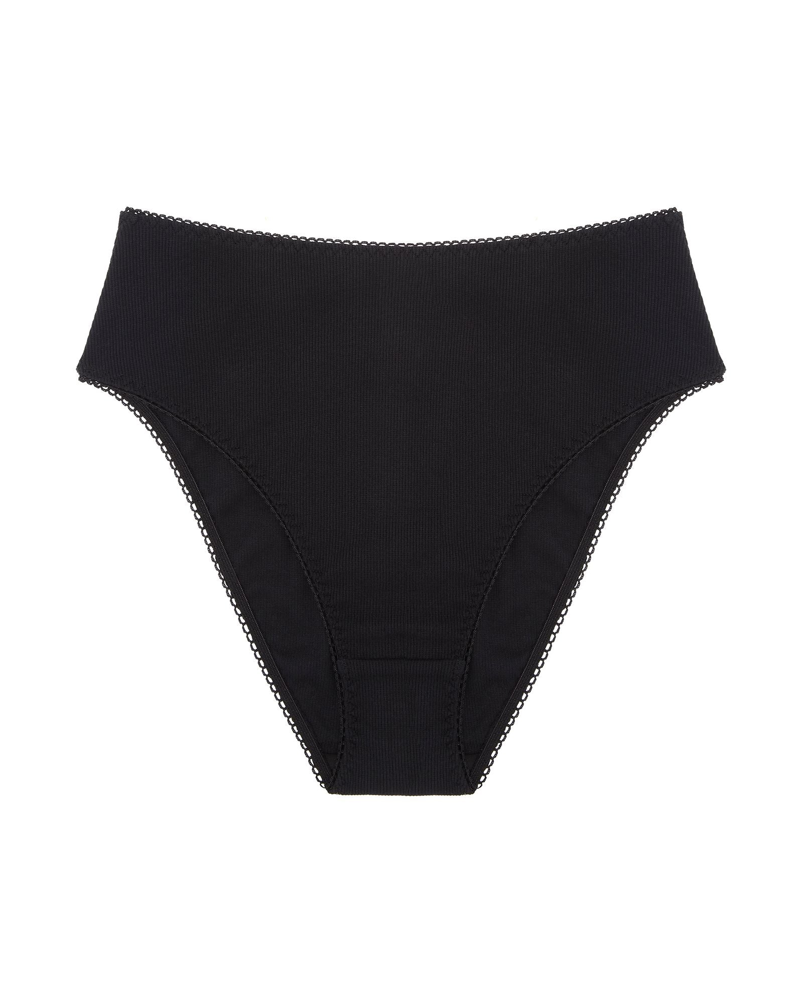 Le Petit Trou Courage High Waist Cotton Briefs in black