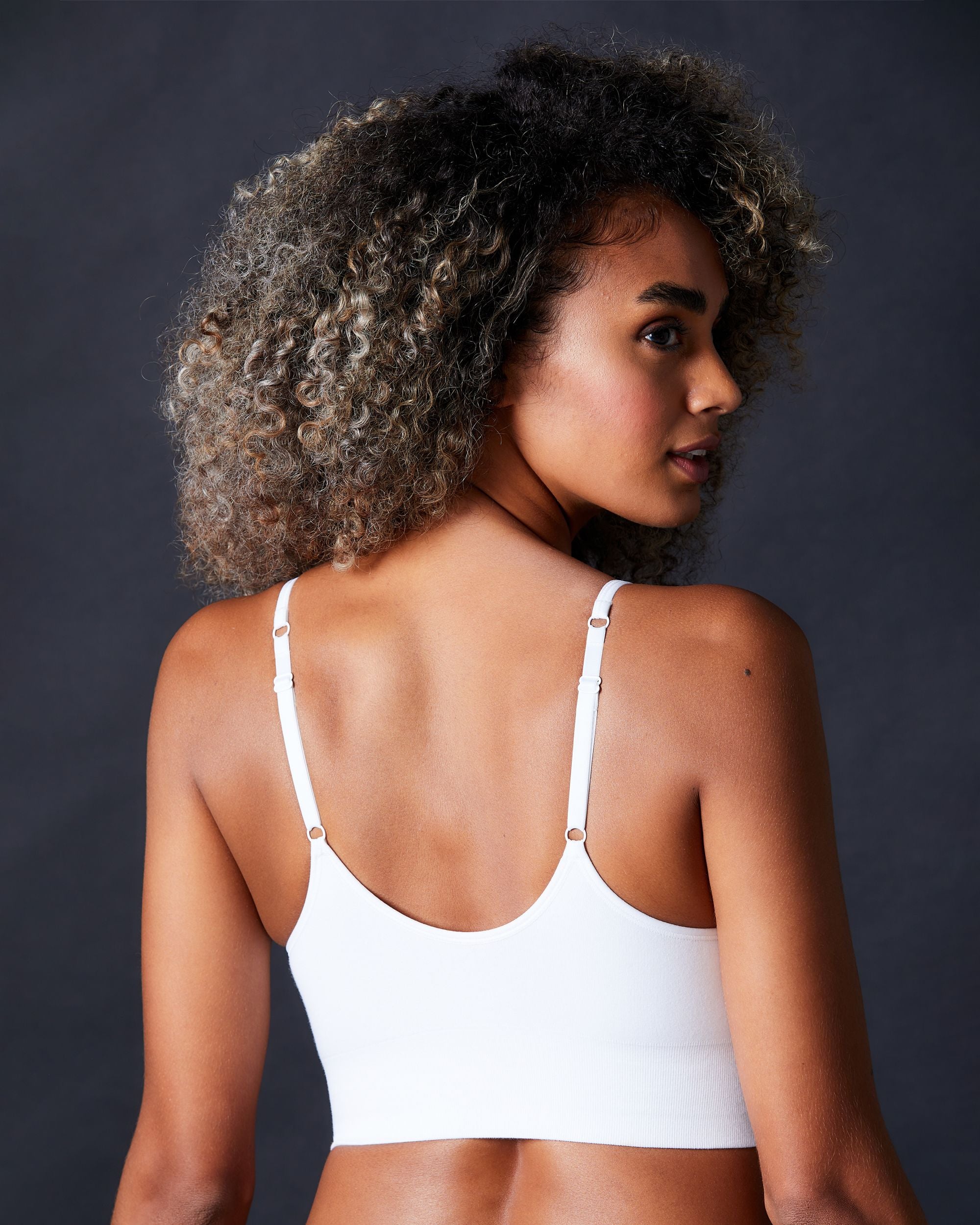 OnGossamer Cabana Cotton Seamless Crop Cami Bralette in white