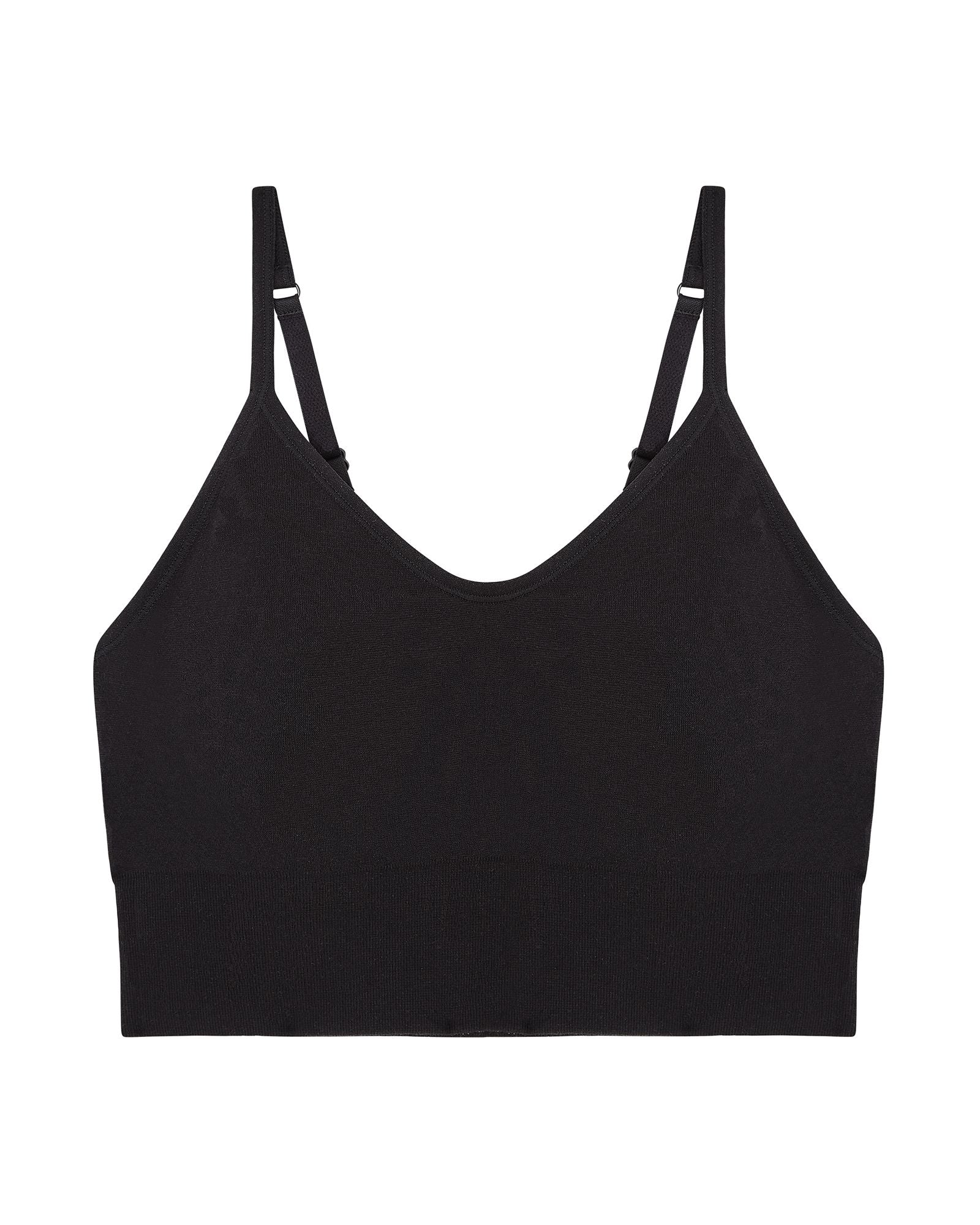 OnGossamer Cabana Cotton Seamless Crop Cami Bralette in black