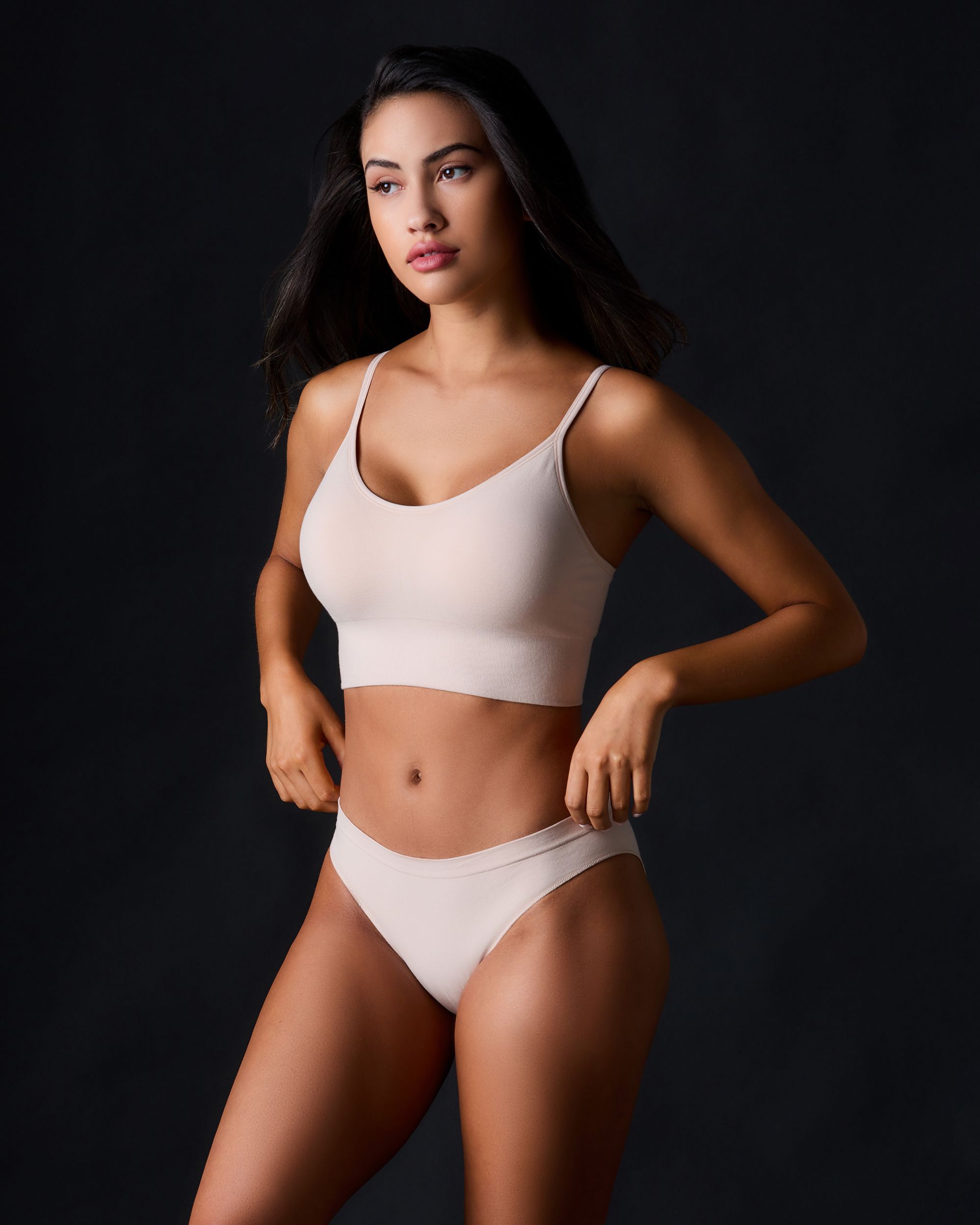 OnGossamer Cabana Cotton Seamless Crop Cami Bralette in beige