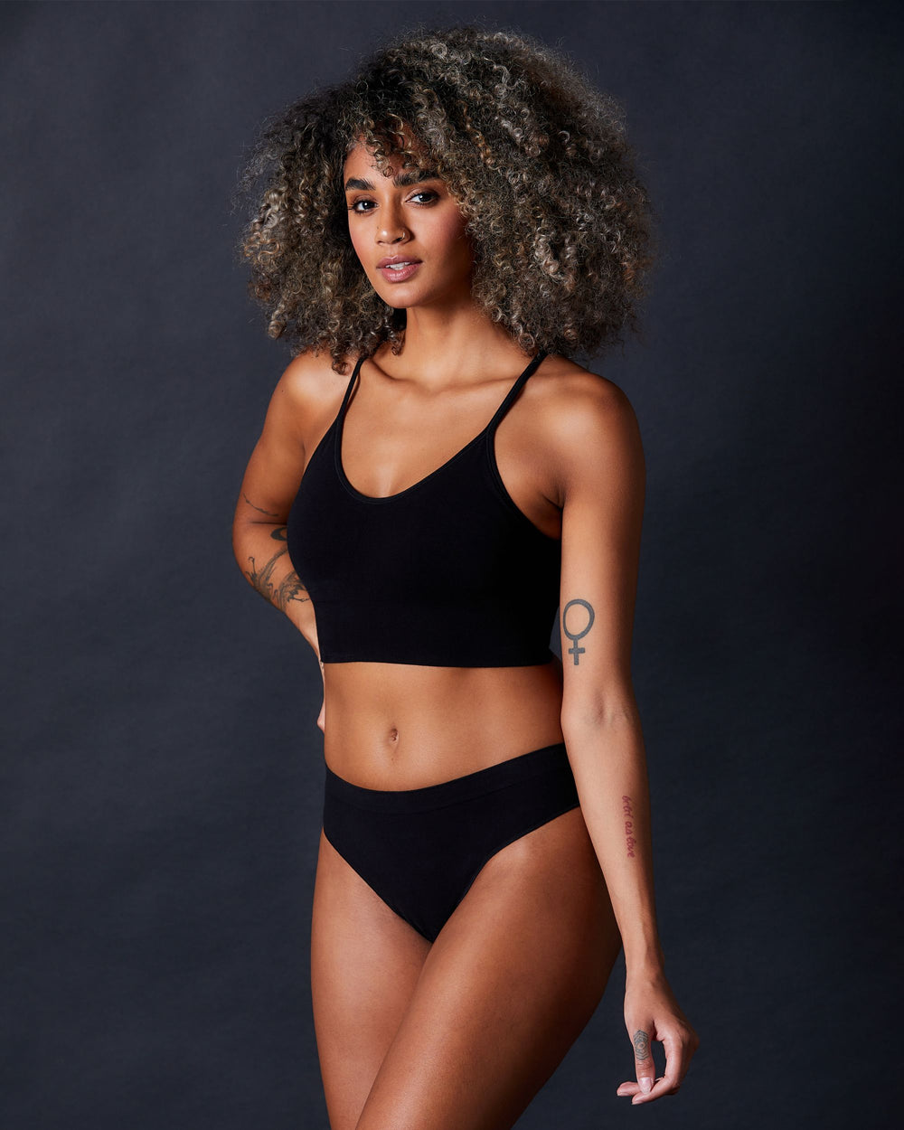 OnGossamer Cabana Cotton Seamless Thong in black
