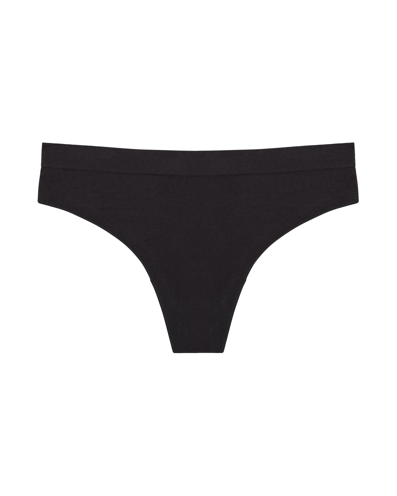 OnGossamer Cabana Cotton Seamless Thong in black