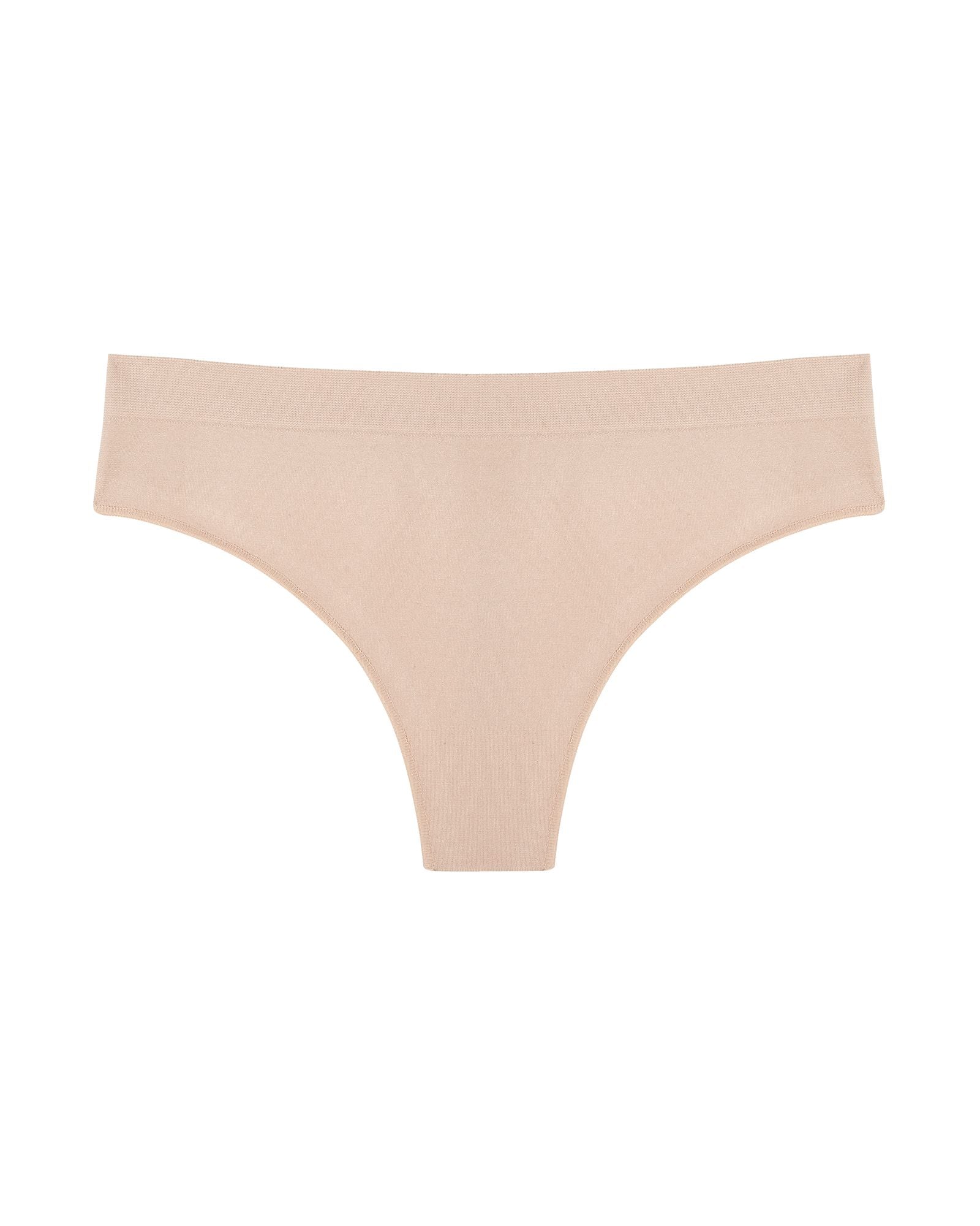 OnGossamer Cabana Cotton Seamless Thong in beige
