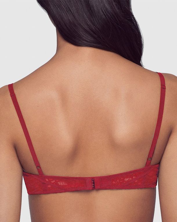 Kiki de Montparnasse Bandage Stretch Lace Demi Bra in red