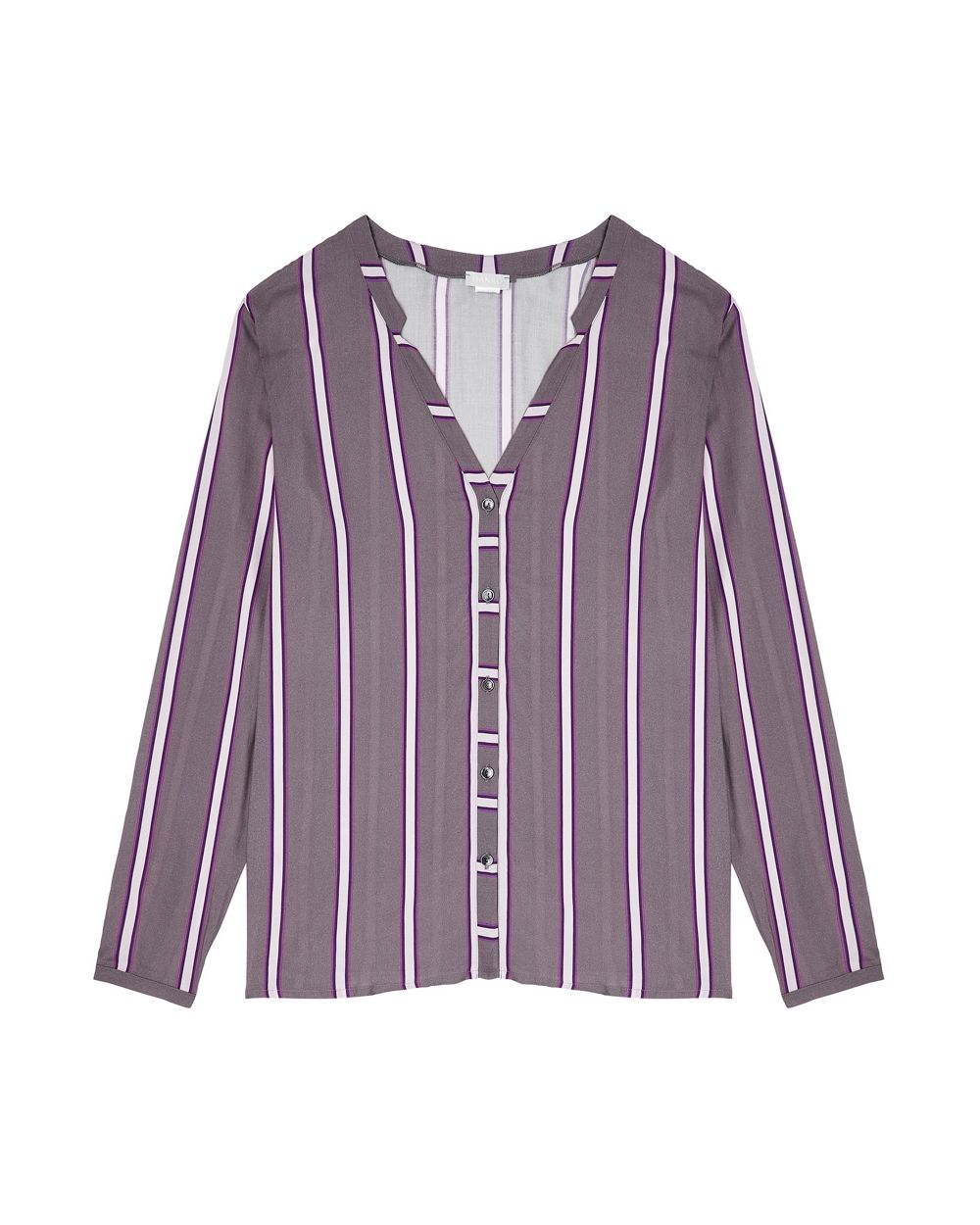 Hanro Woven Long Sleeve Pajama Shirt in gray