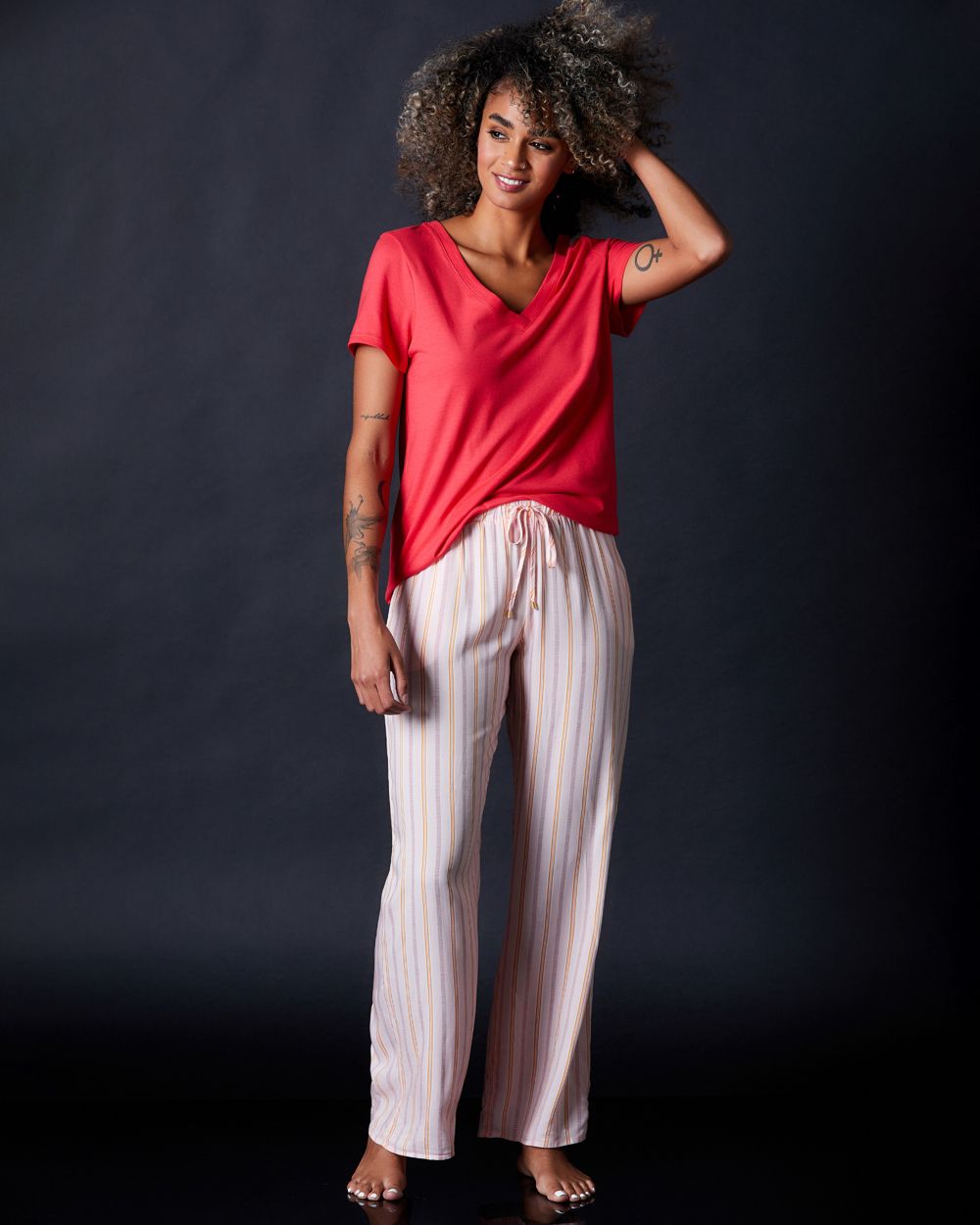 Hanro Woven Pajama Pant in pink