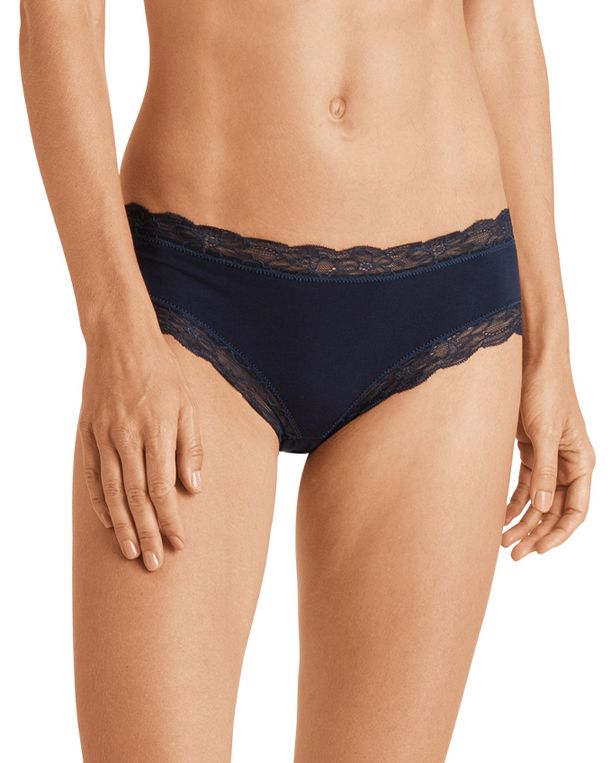 Hanro Cotton Lace Hipster in blue
