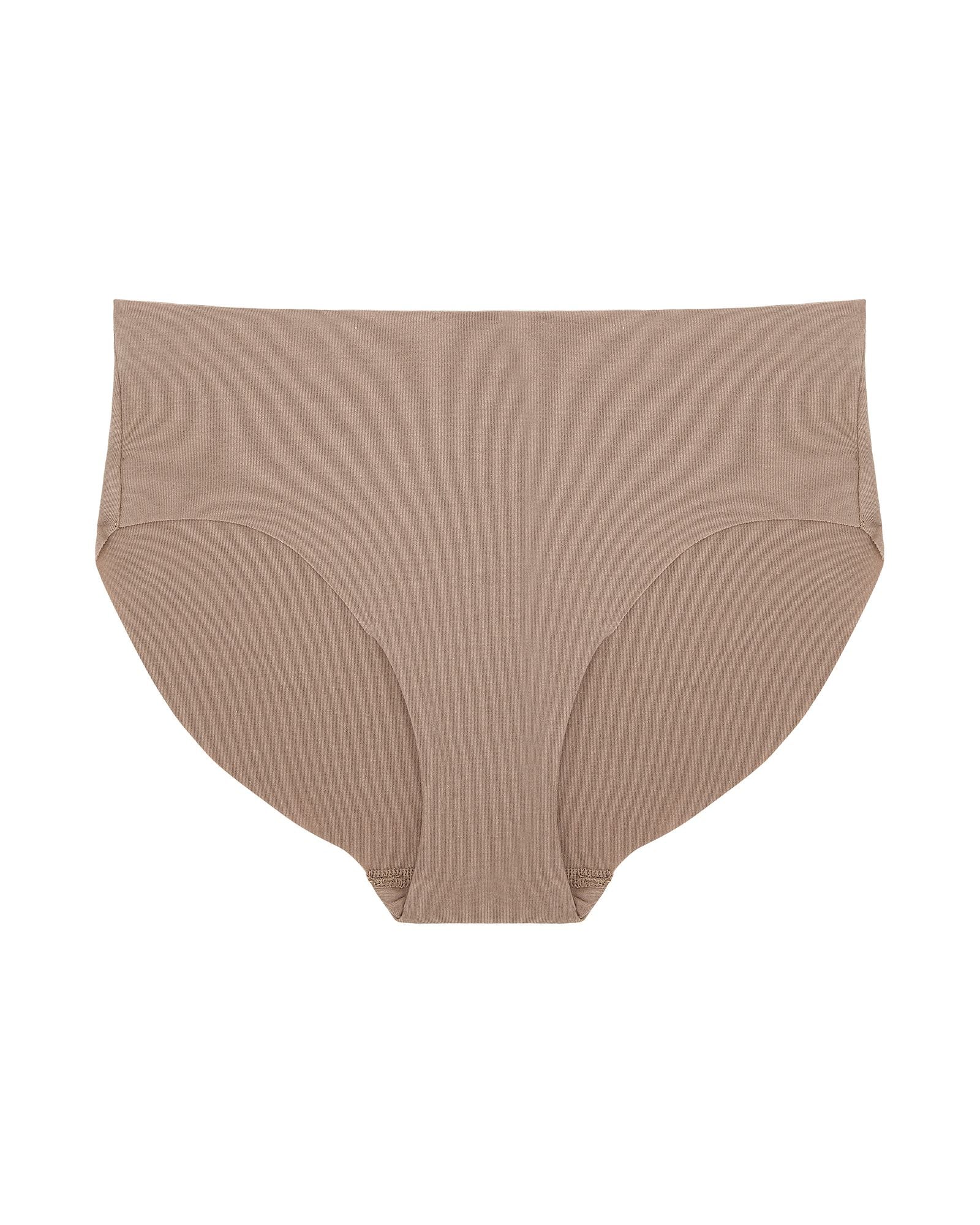 Hanro Invisible Cotton Hi Cut Brief in brown