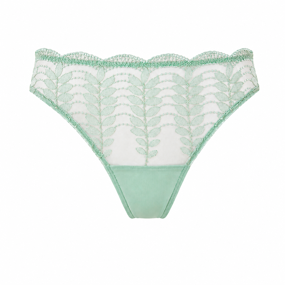 AML-J14 - Amélie seamless Tanga in green | huit-lingerie