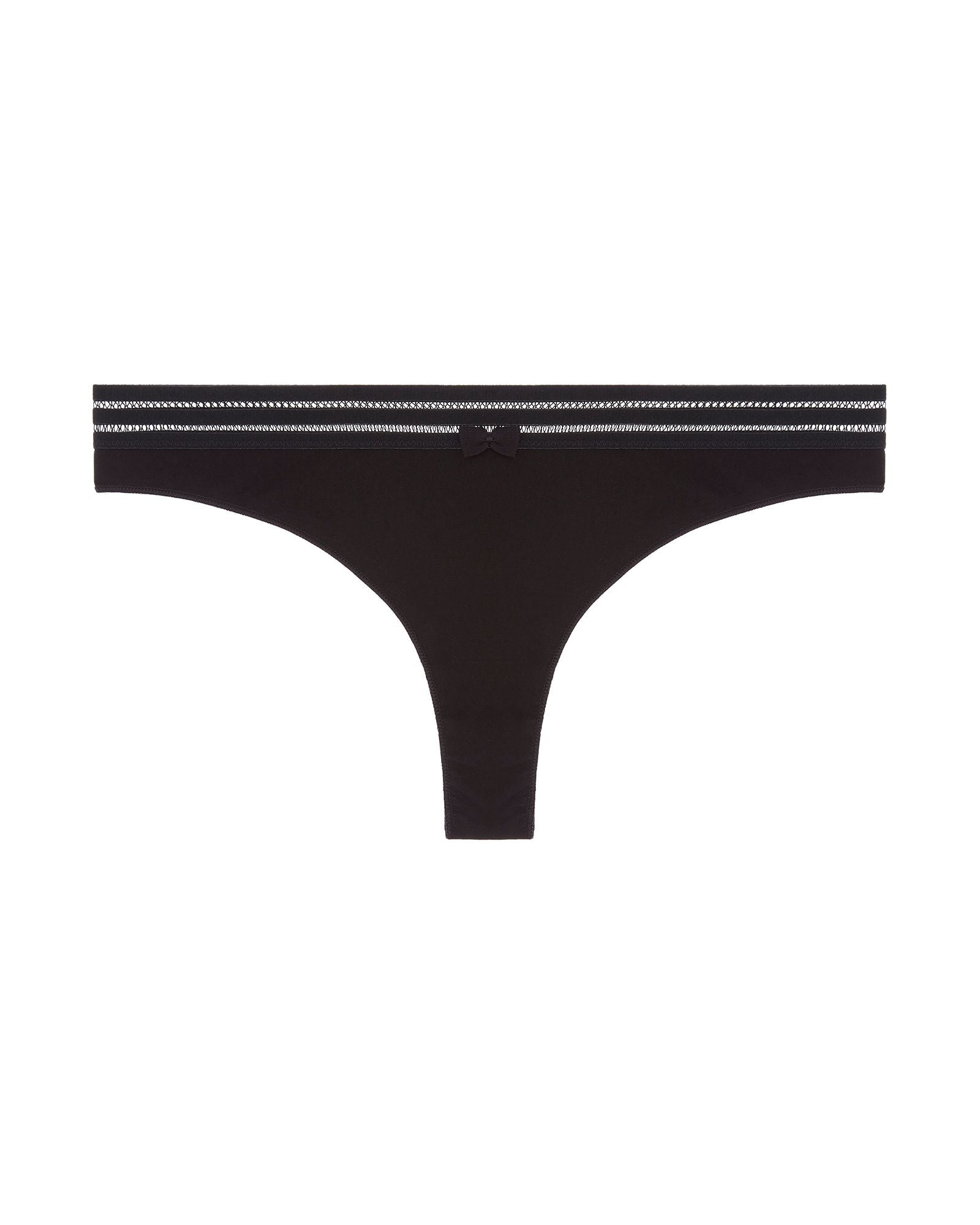 Huit Sweet Cotton Thong in black