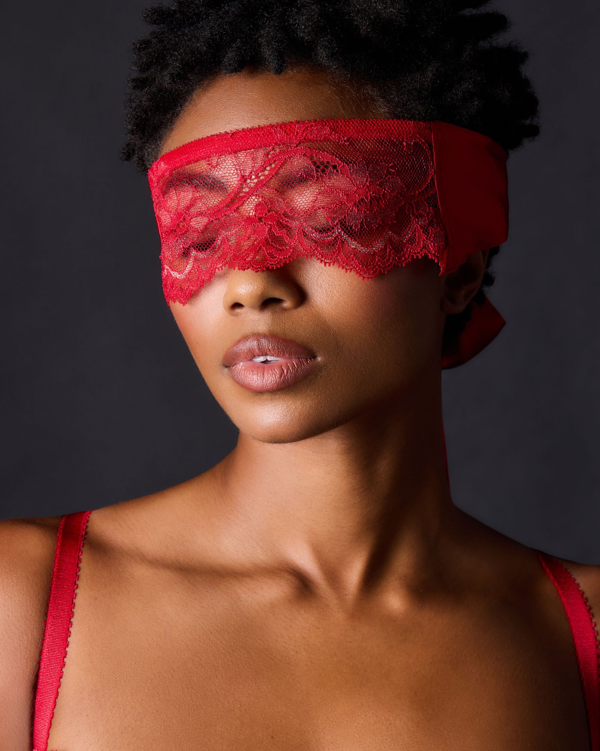 Journelle Anais Lace Eye Mask in red