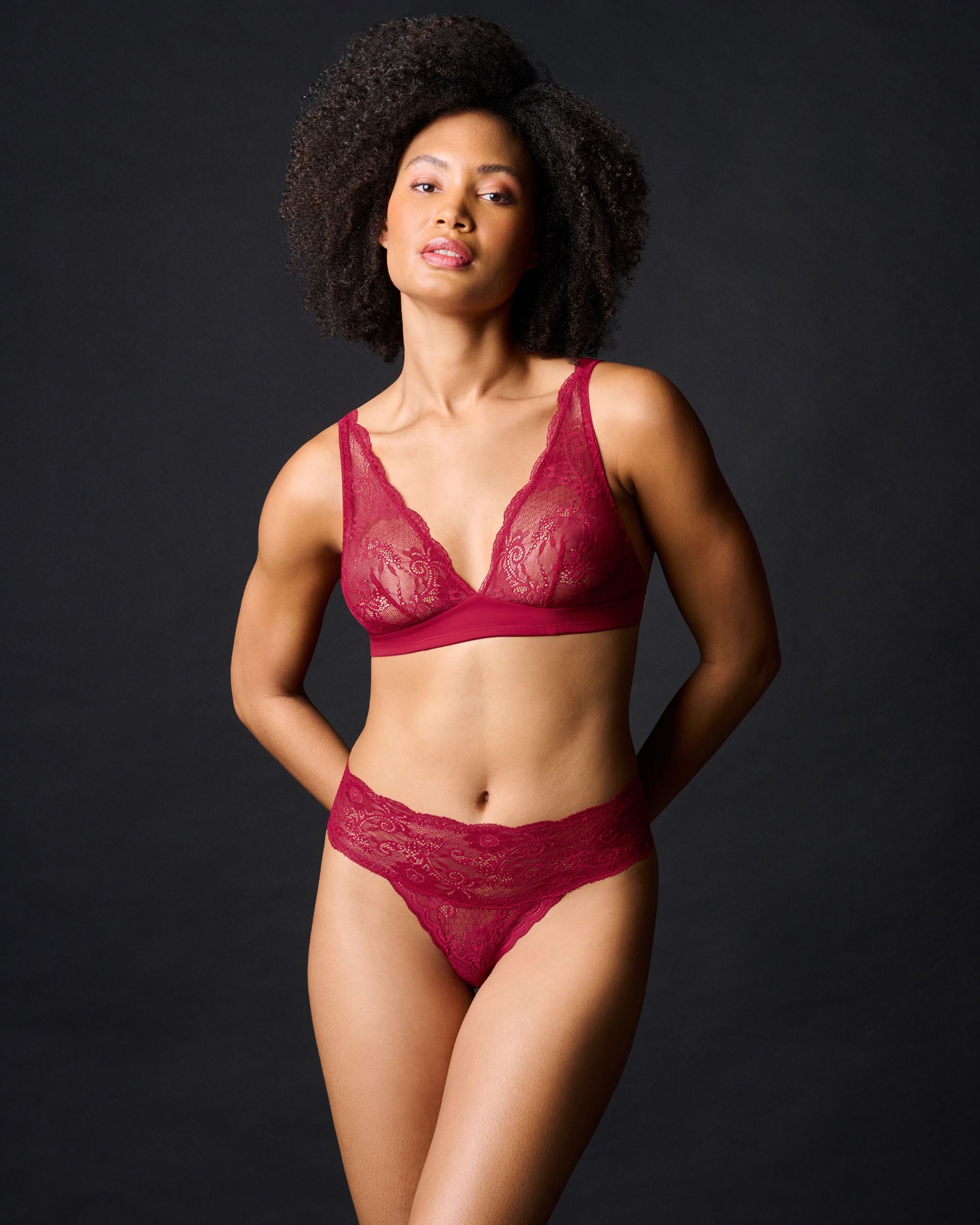 Journelle Sapna Mid-Rise Thong in red
