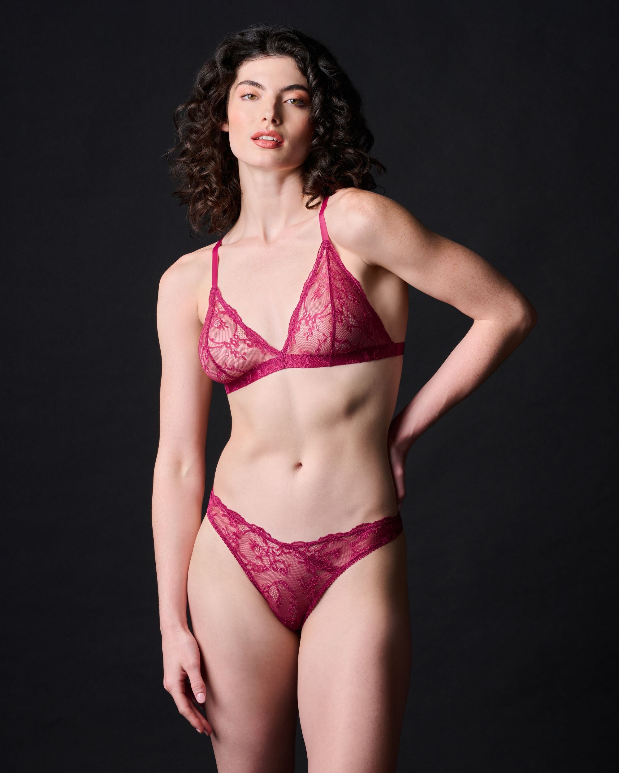 Journelle Mae Triangle Bralette in red
