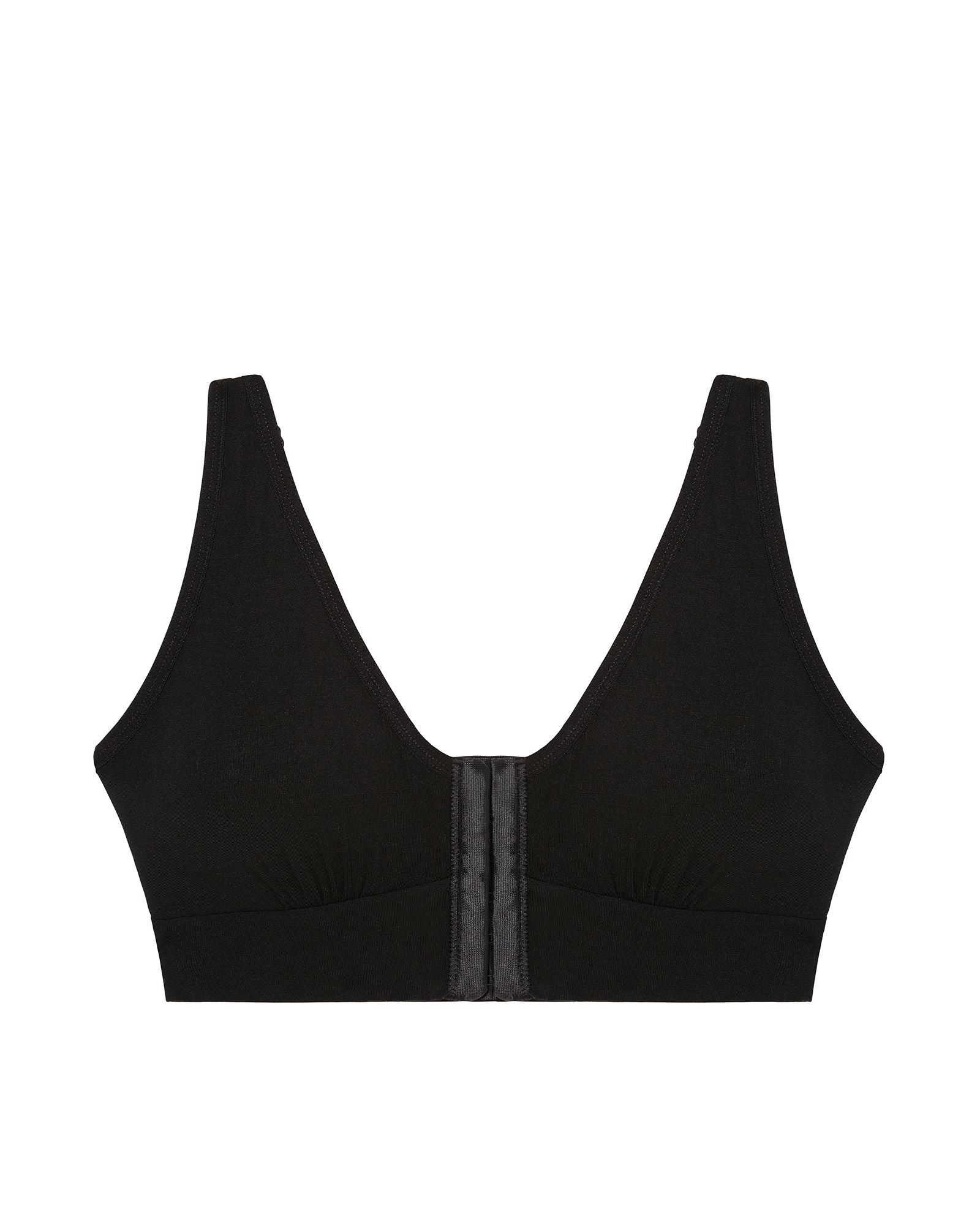 AnaOno Rora Pocketed Front Close Bralette in black