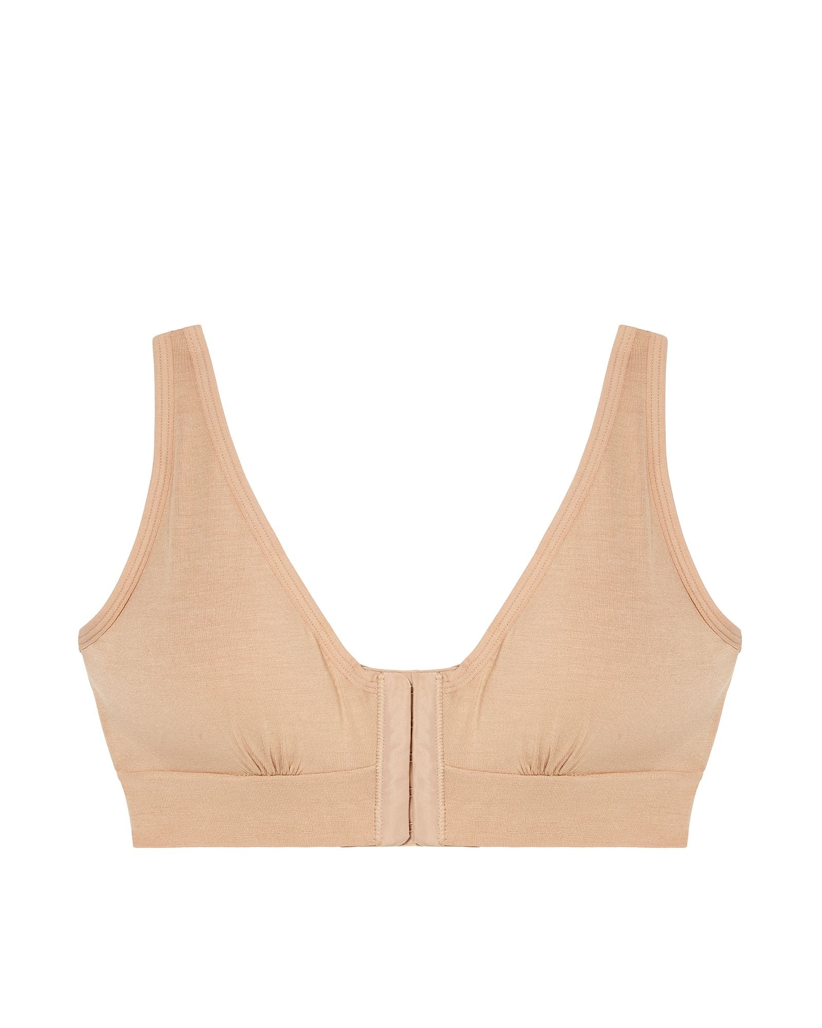 AnaOno Rora Pocketed Front Close Bralette in beige