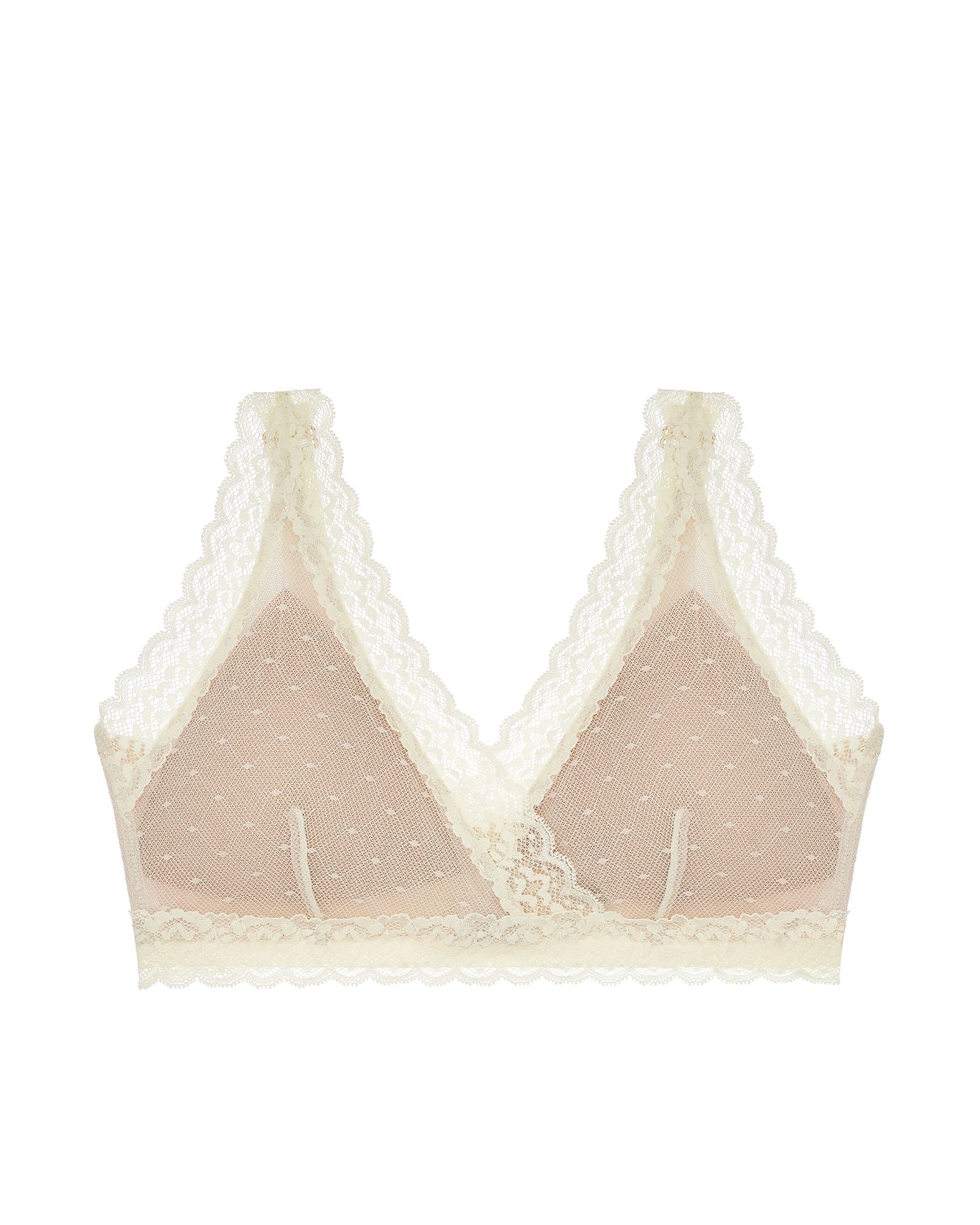 AnaOno Susan Pocketed Lace Wrap Front Bra in white