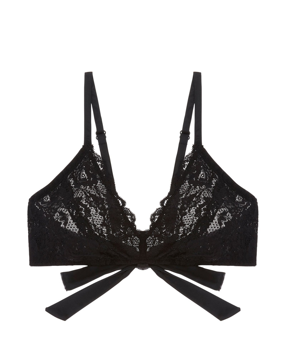 Cosabella Never Say Never Tie Me Up Triangle Bralette in black