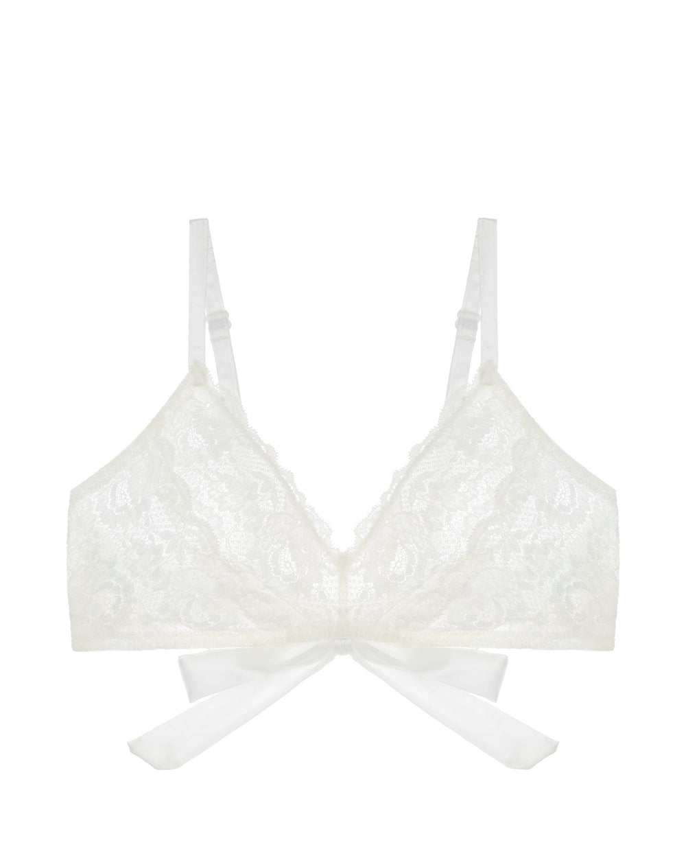 Cosabella Never Say Never Tie Me Up Triangle Bralette in white