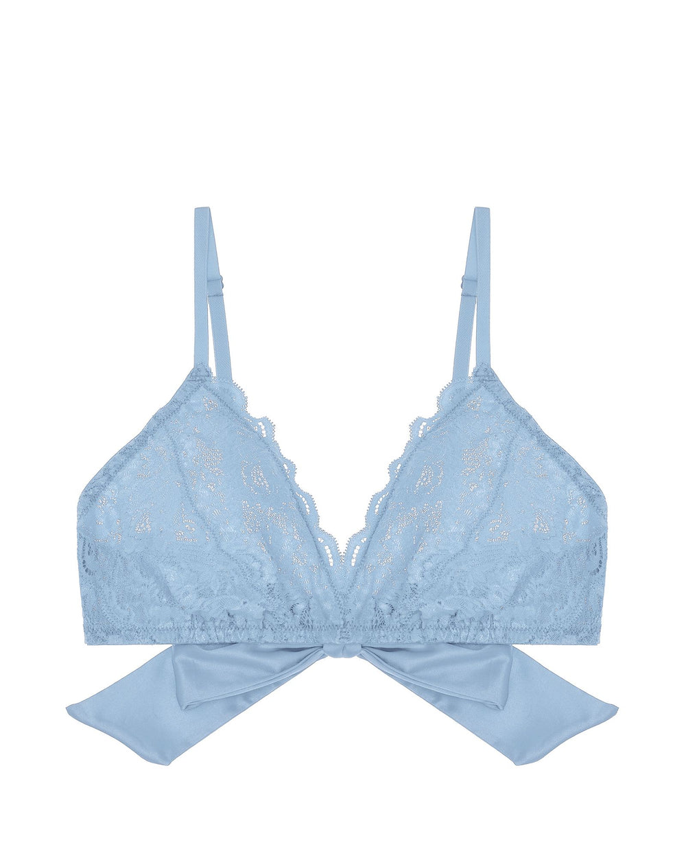 Cosabella Never Say Never Tie Me Up Triangle Bralette in blue