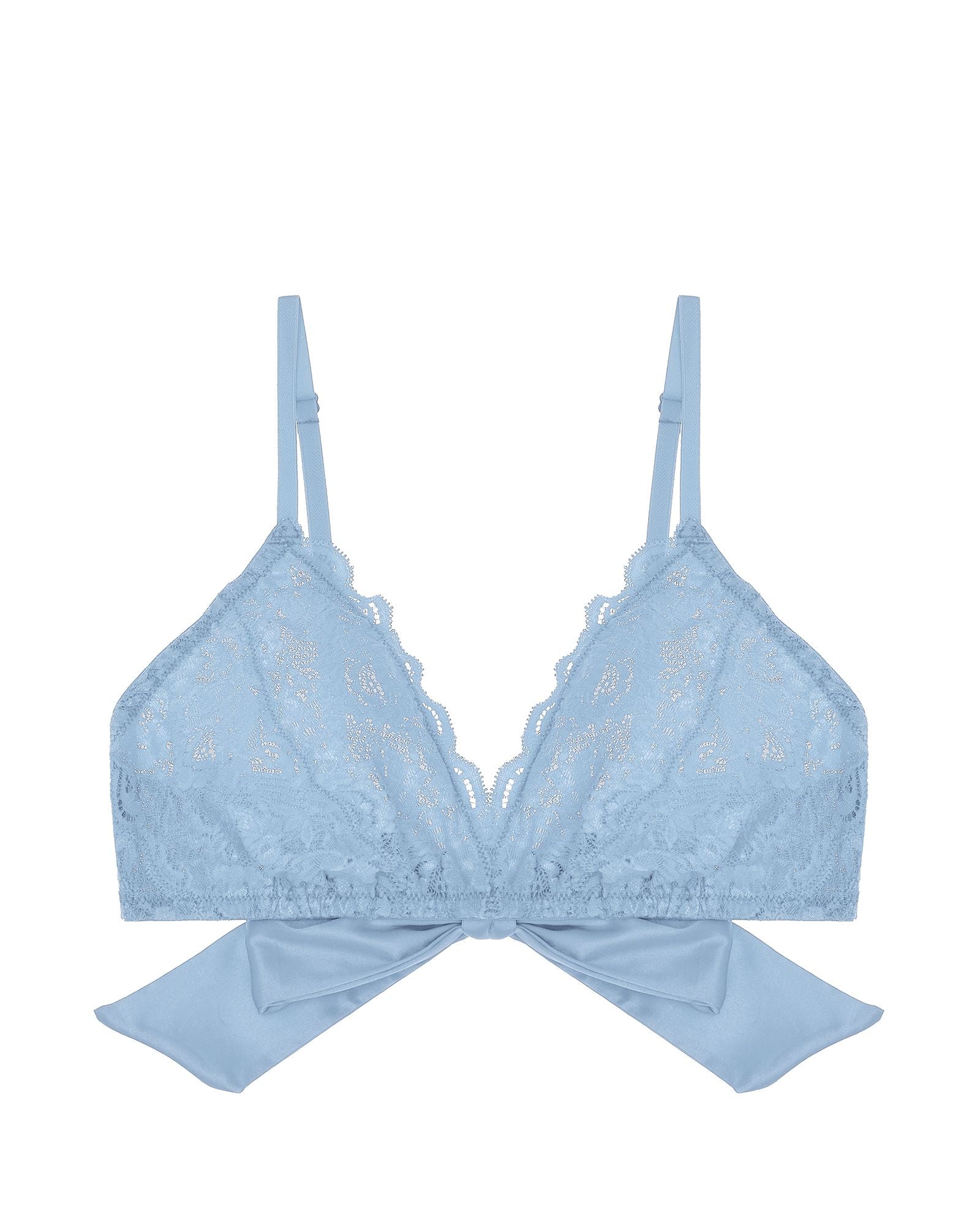 Cosabella Never Say Never Tie Me Up Triangle Bralette in blue