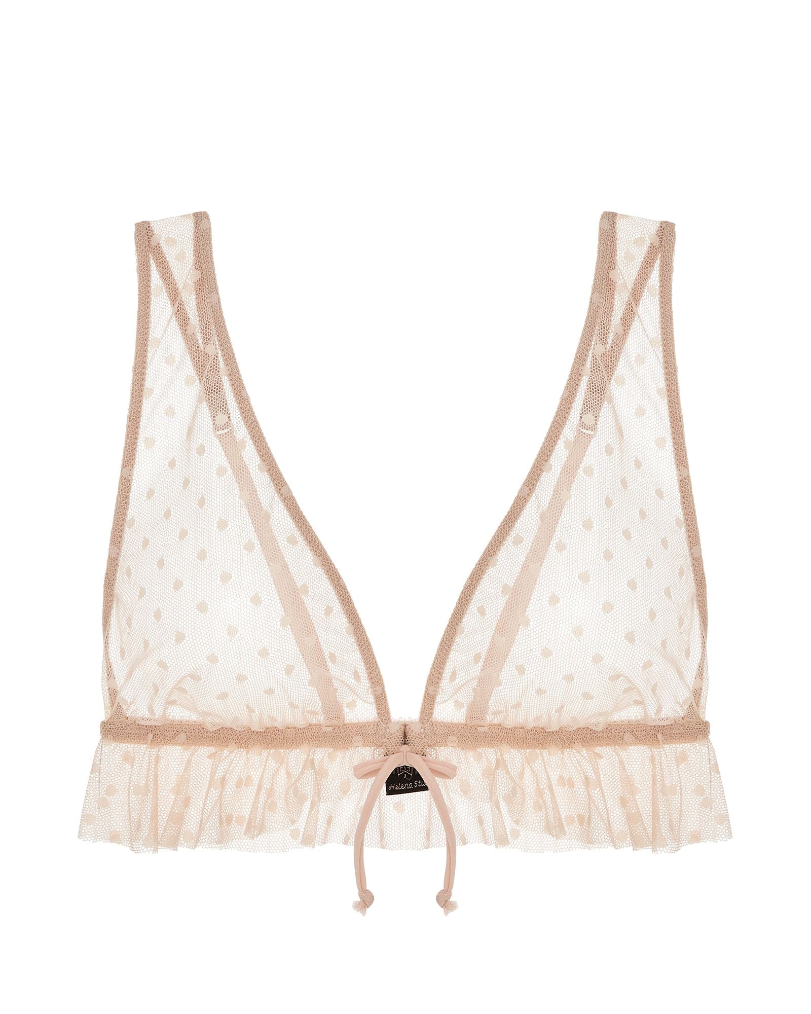Only Hearts Coucou Lola Side Ruffle Bralette in beige