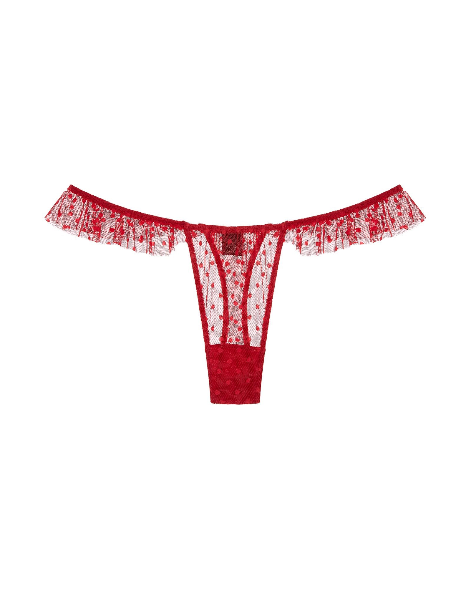 Only Hearts Coucou Lola Ruffle Thong in red