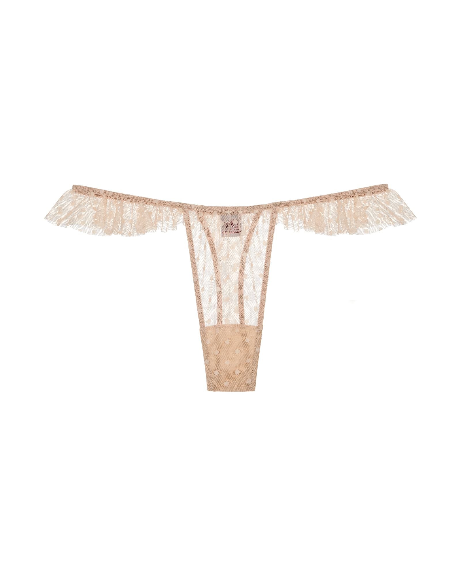 Only Hearts Coucou Lola Ruffle Thong in beige