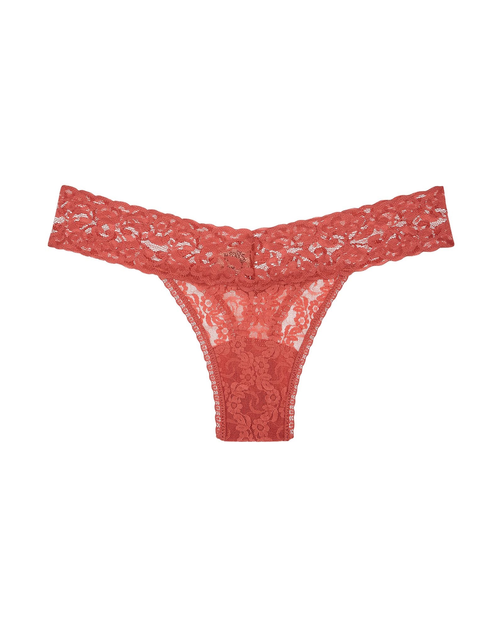 Only Hearts Stretch Lace Low Rise Thong in pink